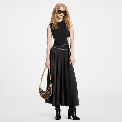 Louis Vuitton Chain Belt Silk Midi Skirt outlook