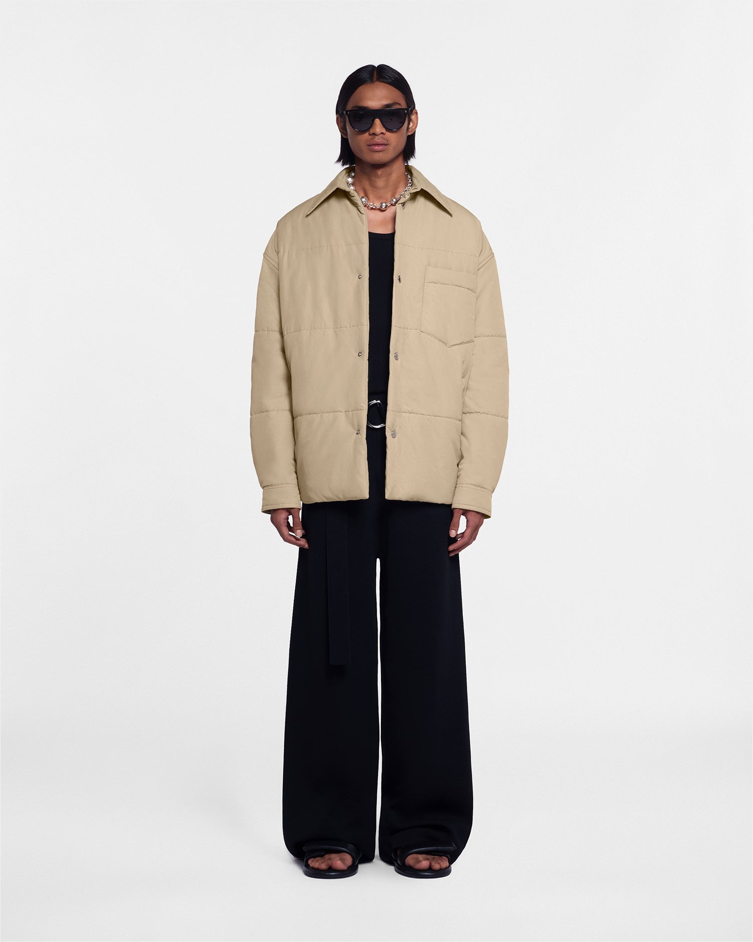 Padded Tech Poplin Overshirt - 1
