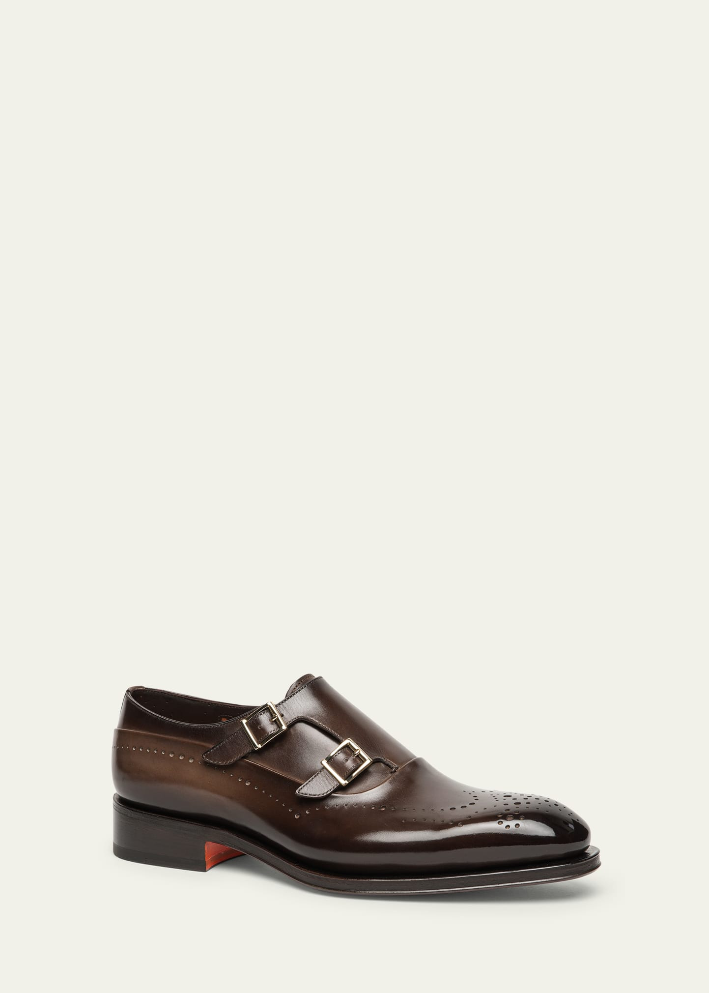 Men's Kaj Brogue Leather Double-Buckle Monk Strap Loafers - 2
