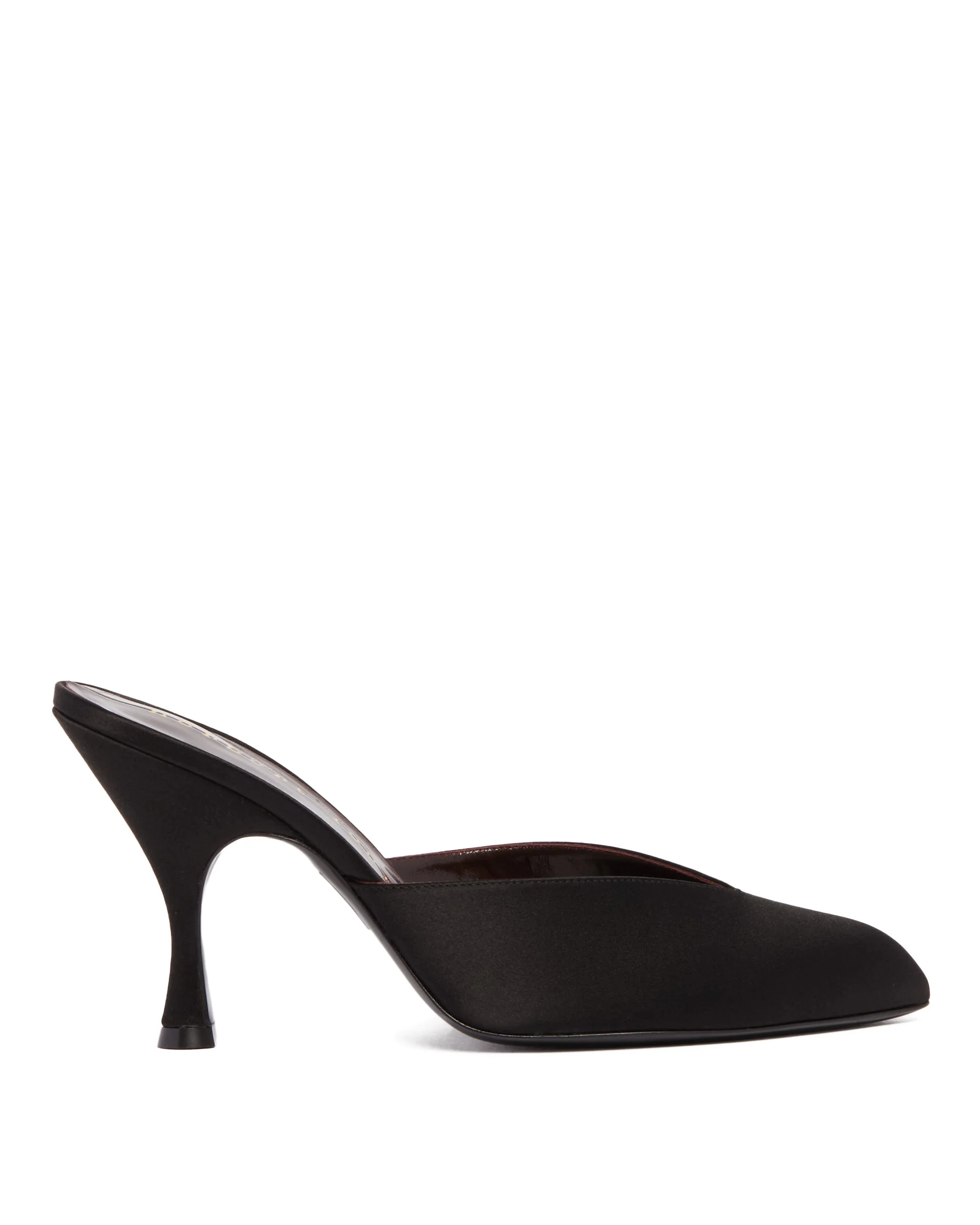 Black Sitting Pretty Satin Mules - 1