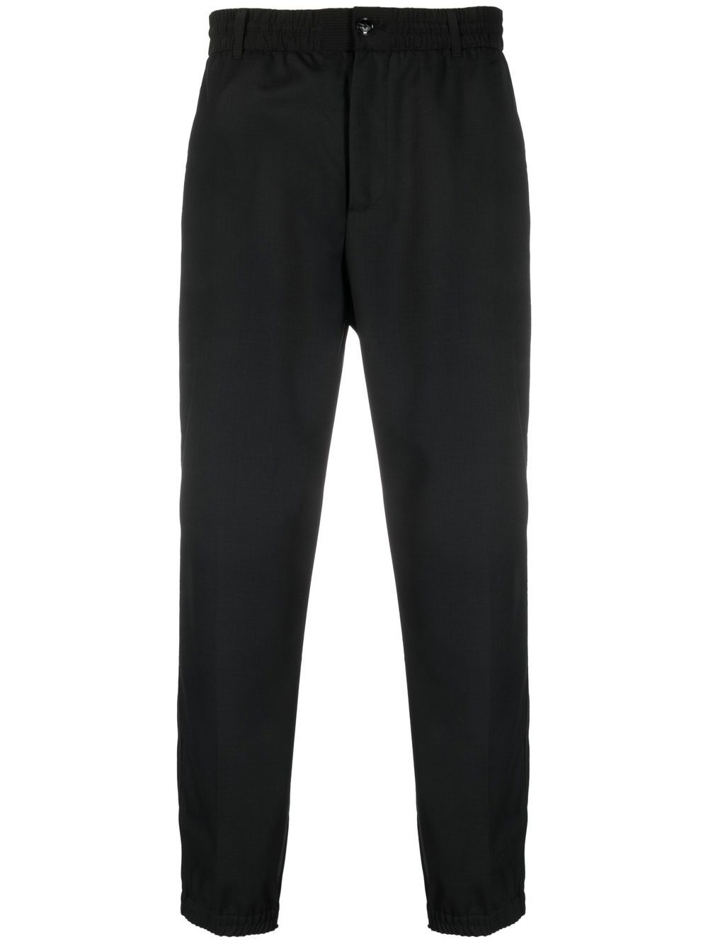 elasticated-waistband tapered trousers - 1