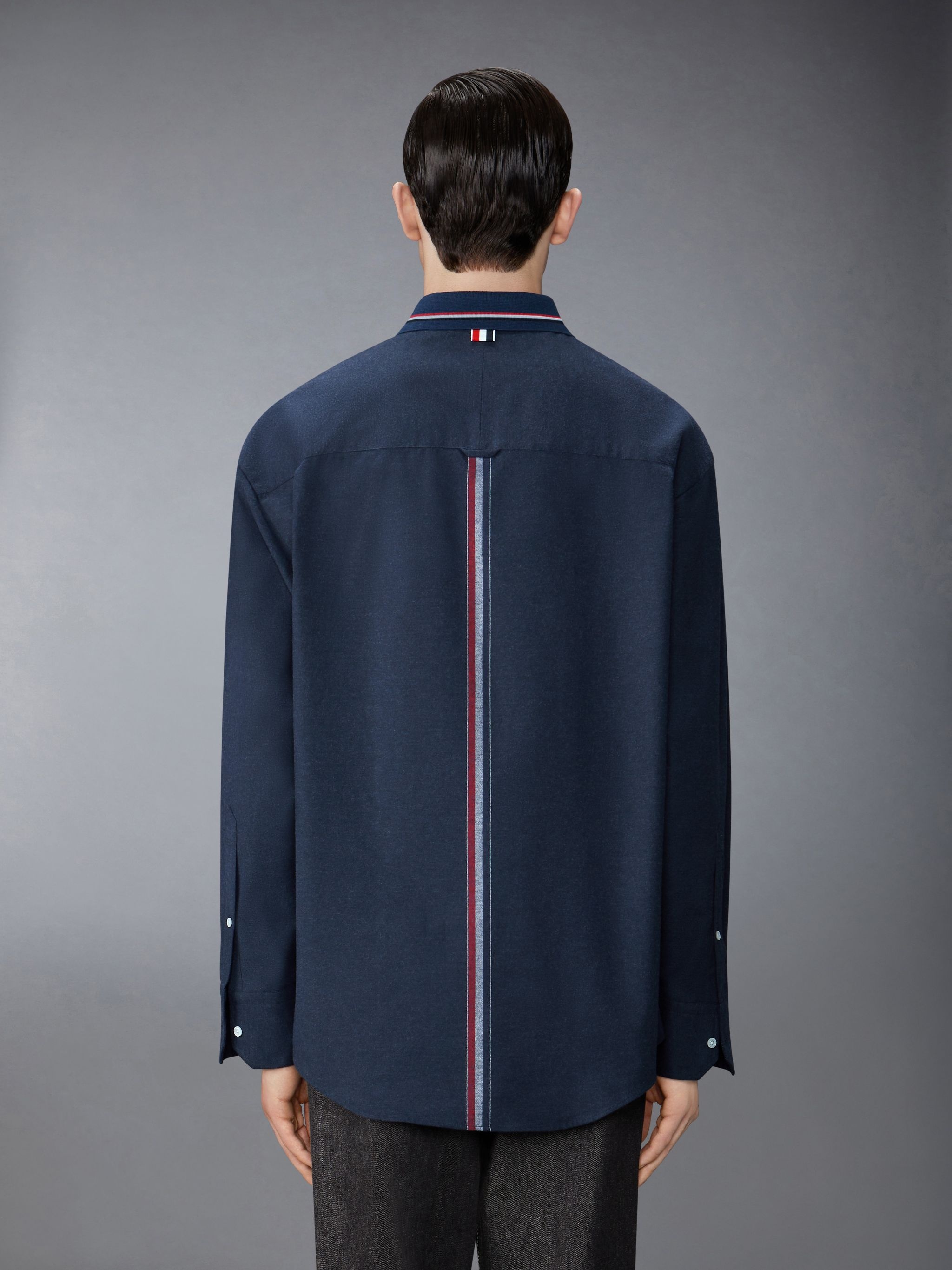 Stripe Cotton Flannel Oversized Shirt - 3