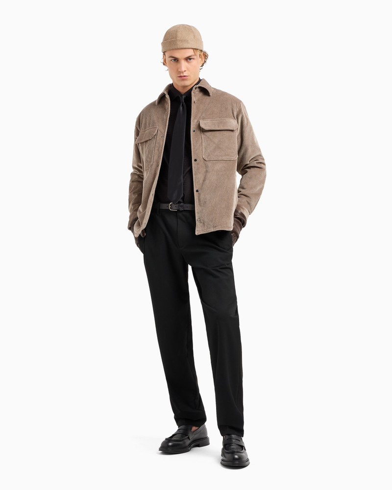 EMPORIO ARMANI Cotton shirt with all-over jacquard logo lettering outlook