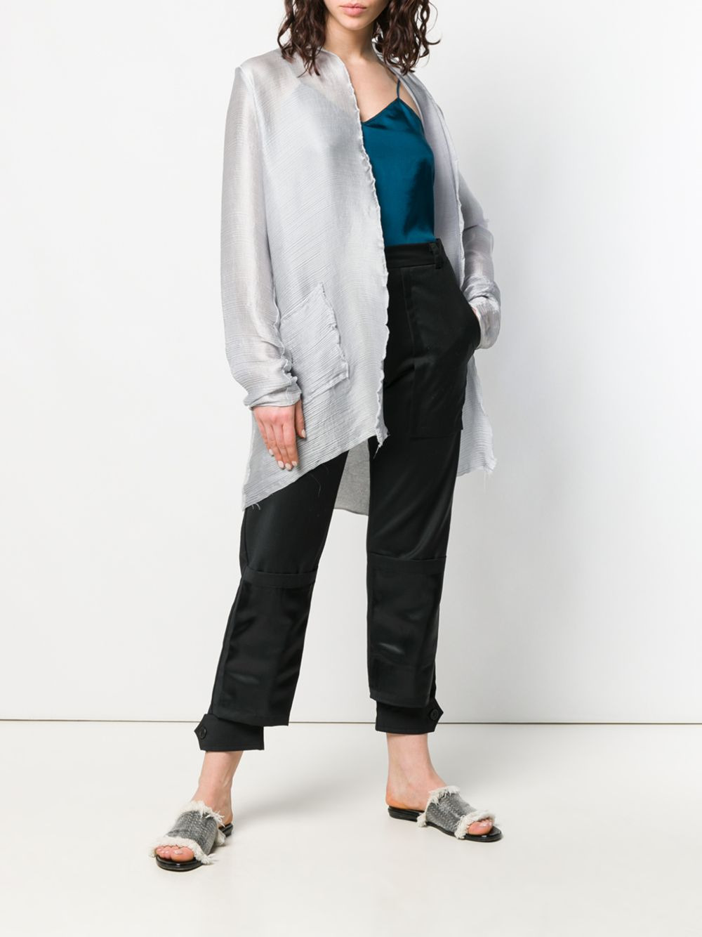 plissé cardigan - 2