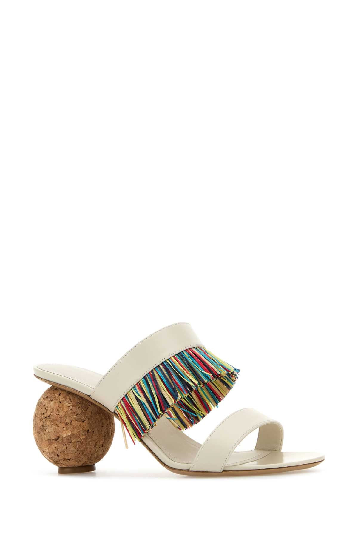 Salvatore Ferragamo Women Ivory Leather Mules - 2