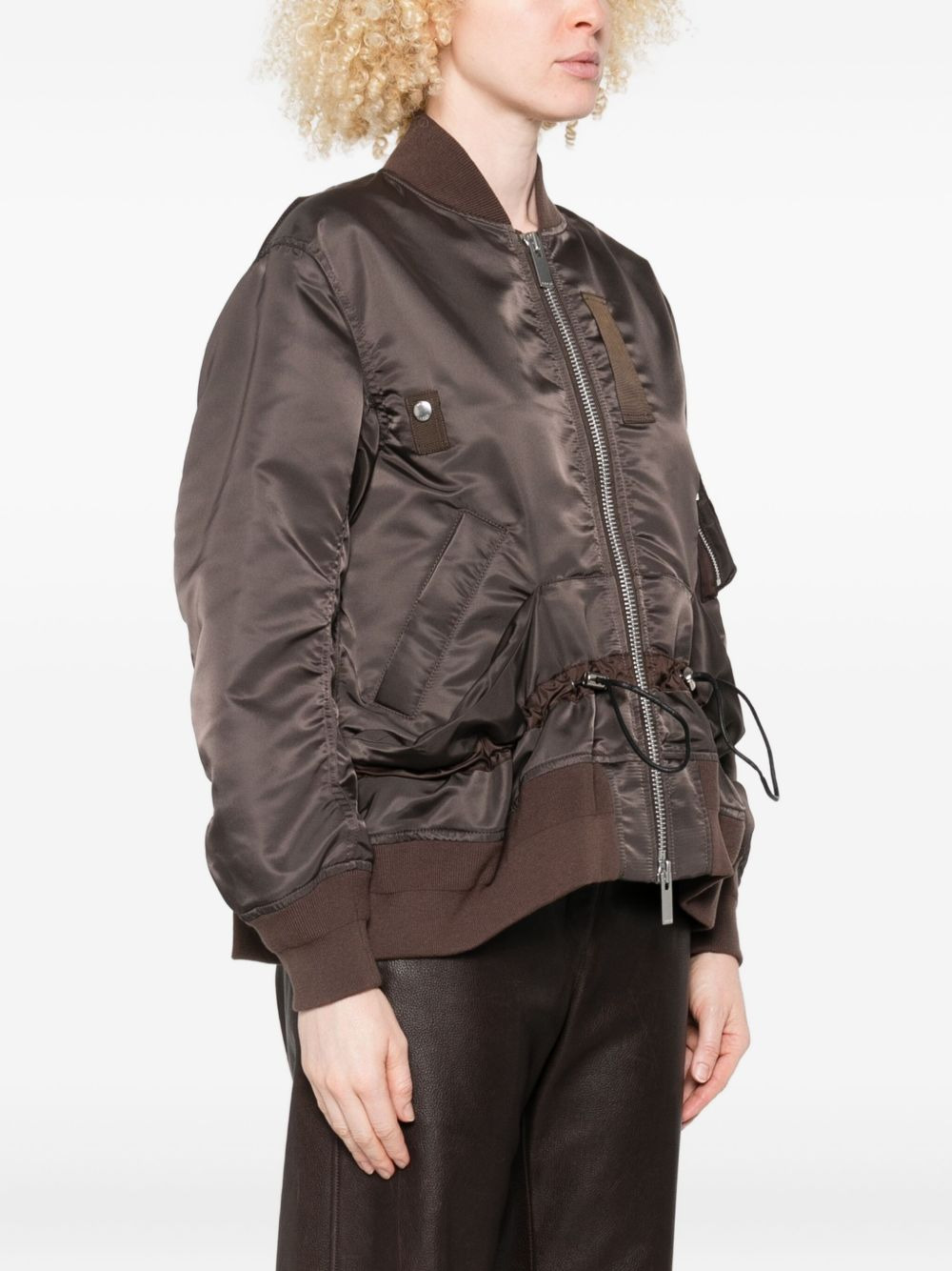 drawstring-detail bomber jacket - 3