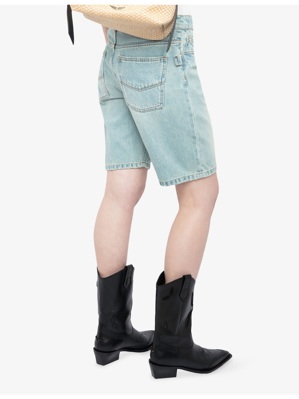 Sady Straight-Leg Mid-Rise Denim Shorts - 4