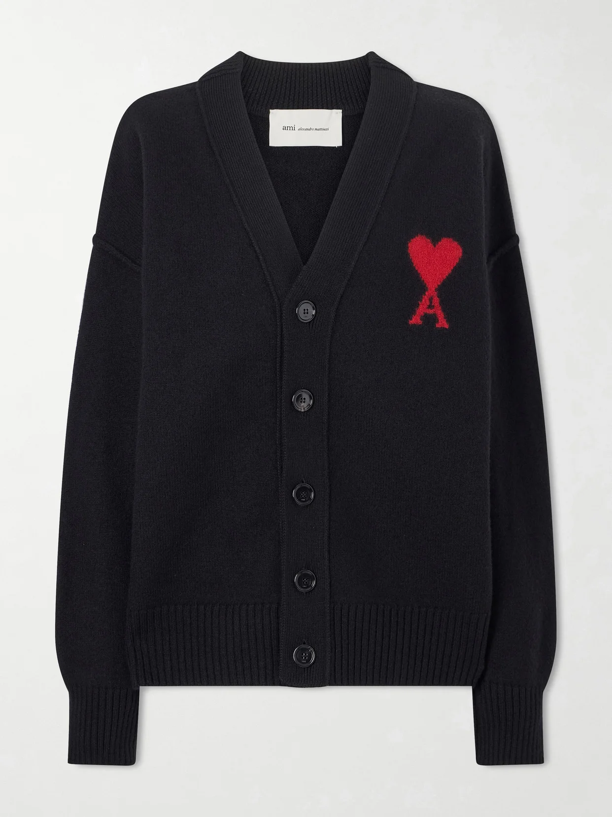 Intarsia Merino Wool Cardigan - 1