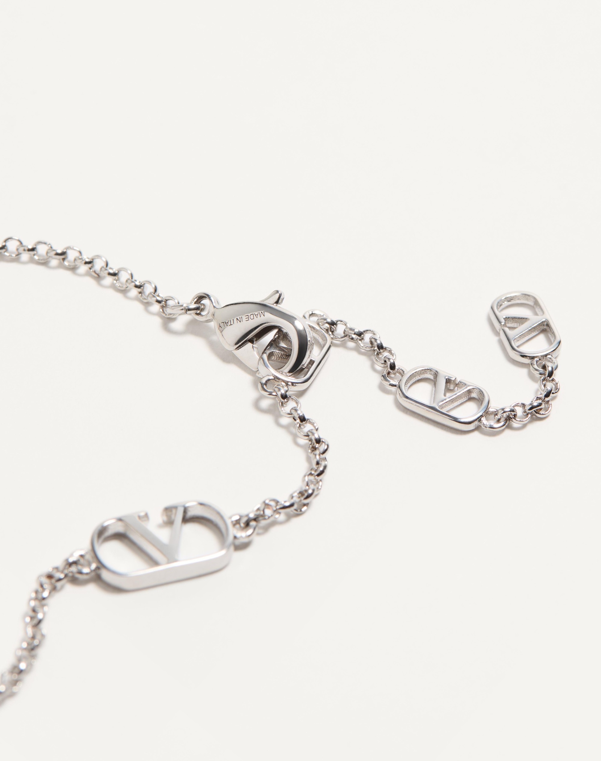 VLOGO SIGNATURE METAL AND CRYSTAL NECKLACE - 3