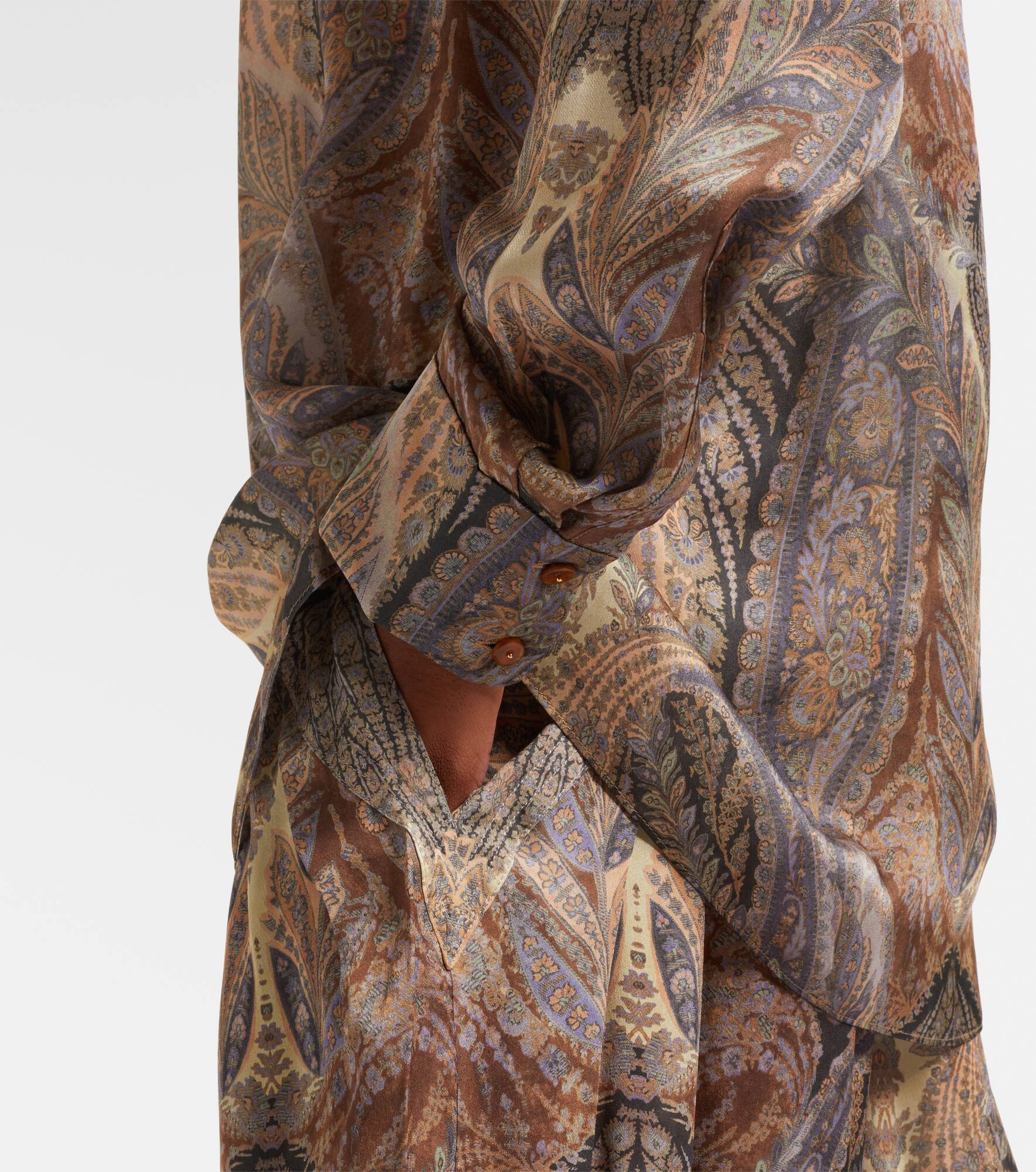 Hypnotic paisley silk satin shirt - 5