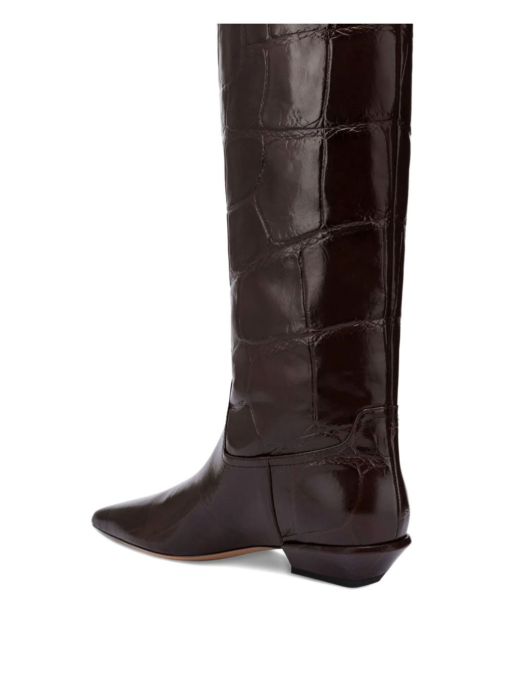 croco-embossed leather boots - 3
