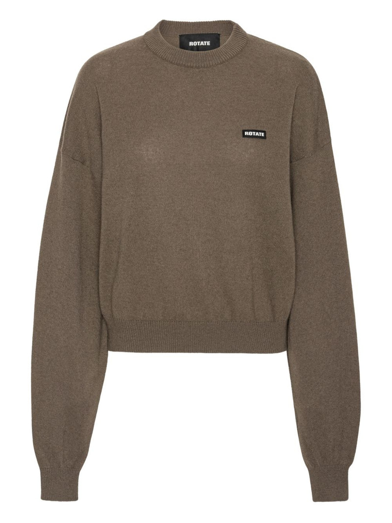crew-neck logo-patch sweater 1