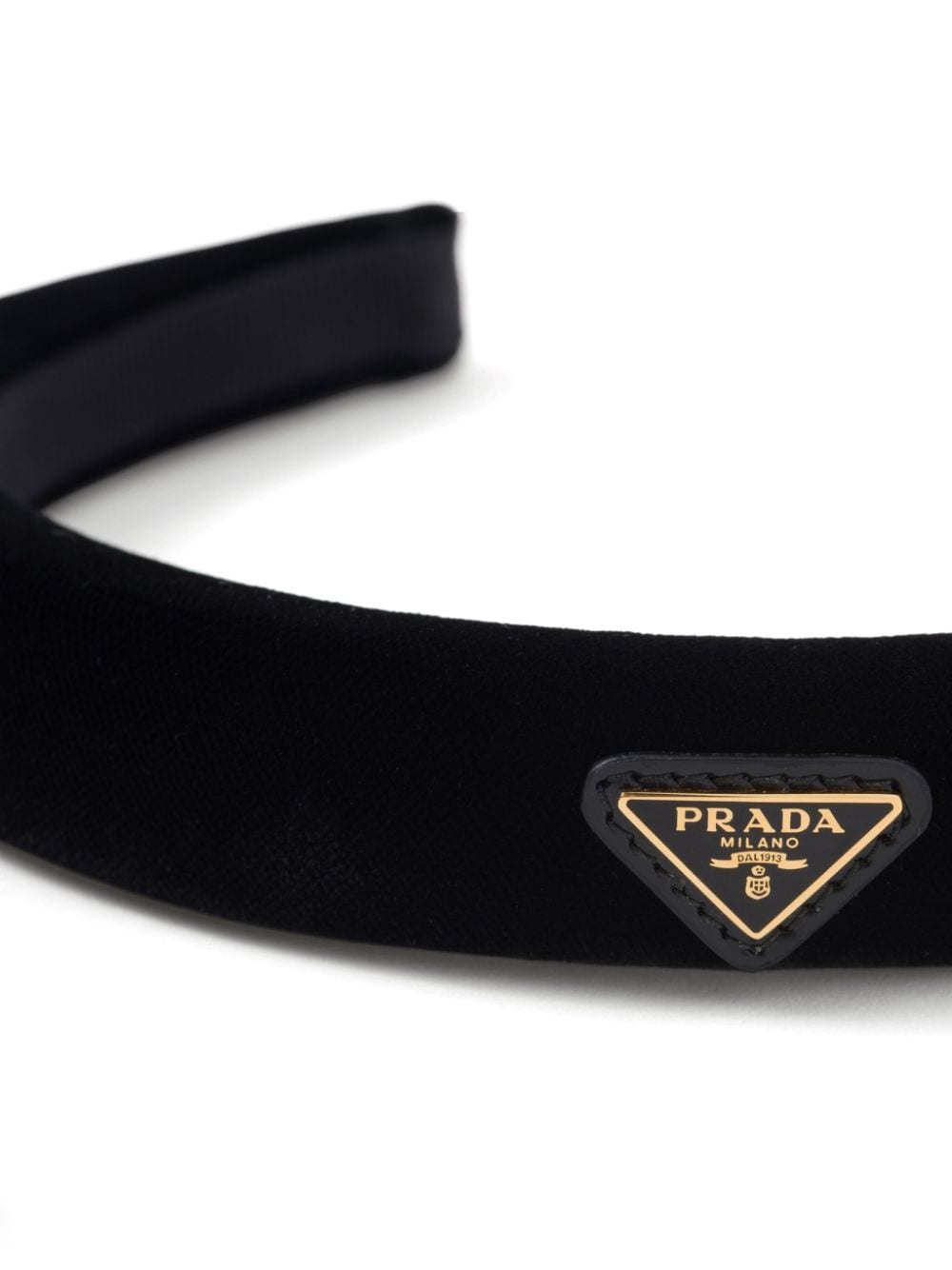 logo-plaque velvet headband - 2