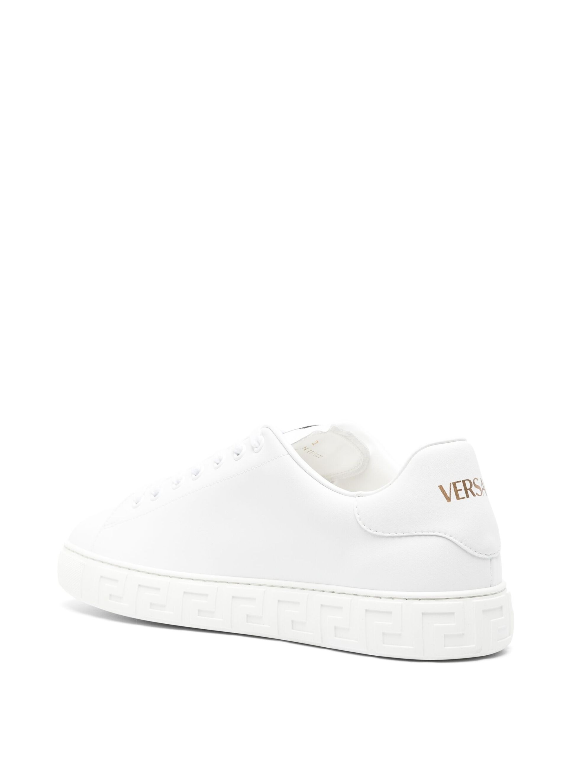 White Greca Faux Leather Sneakers - 3