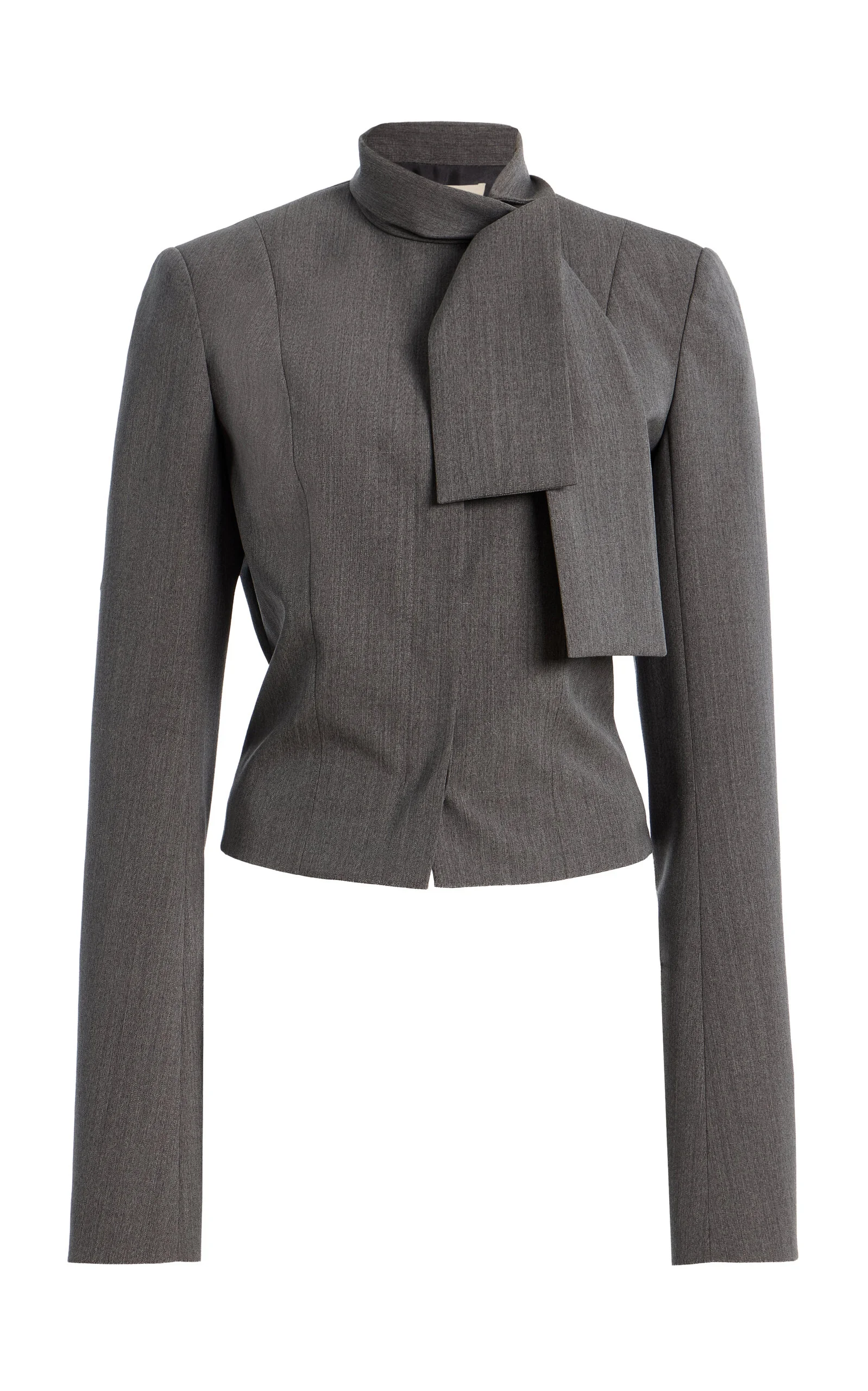 Tailored Scarf Jacket grey - 1