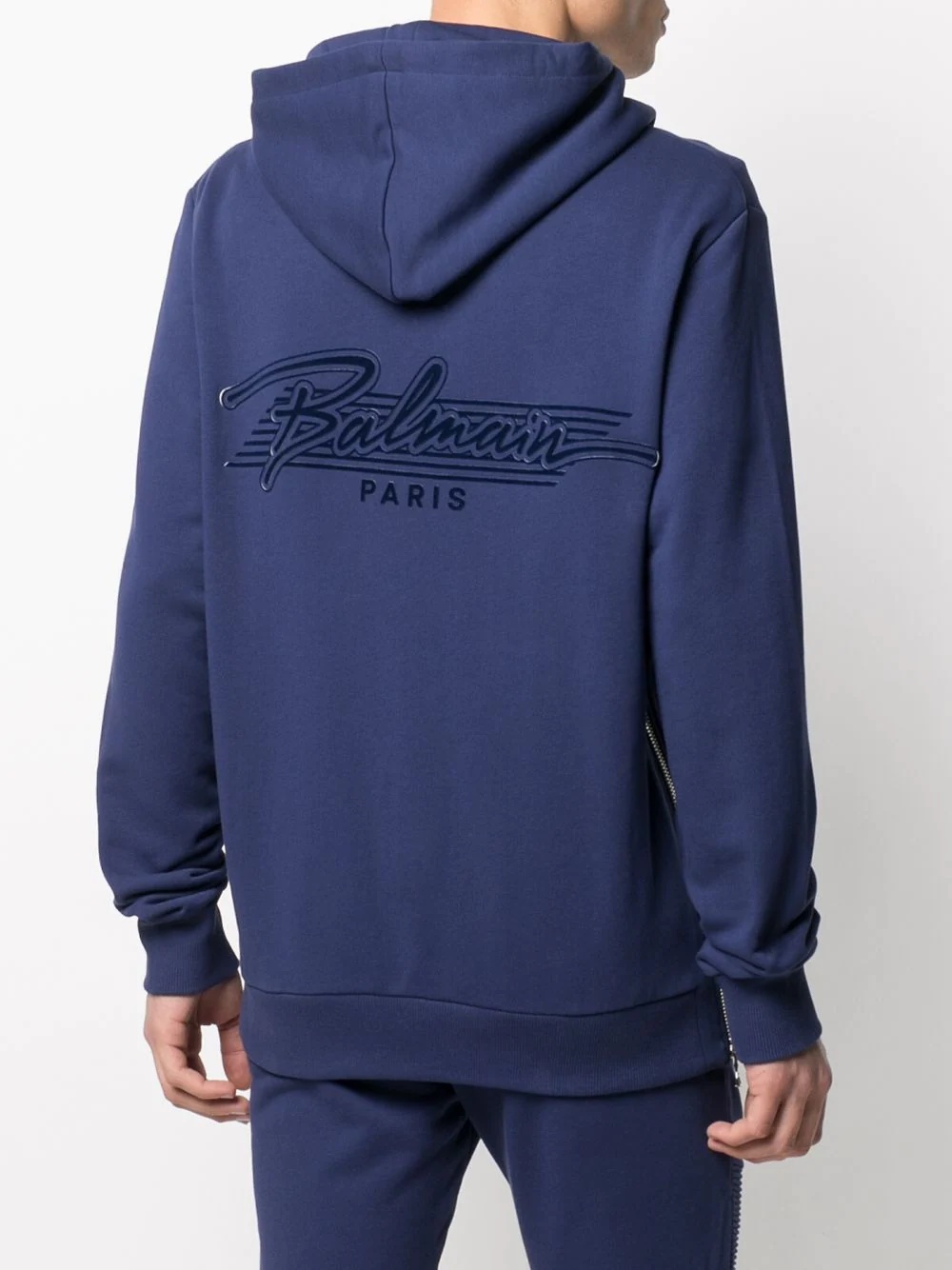 zipped logo hoodie - 4