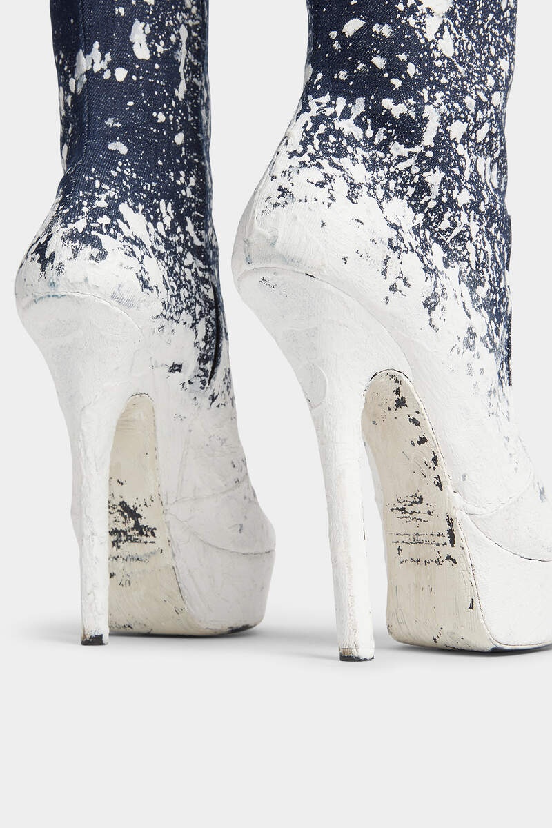 DEANDAY HEELED DENIM ANKLE BOOTS - 5