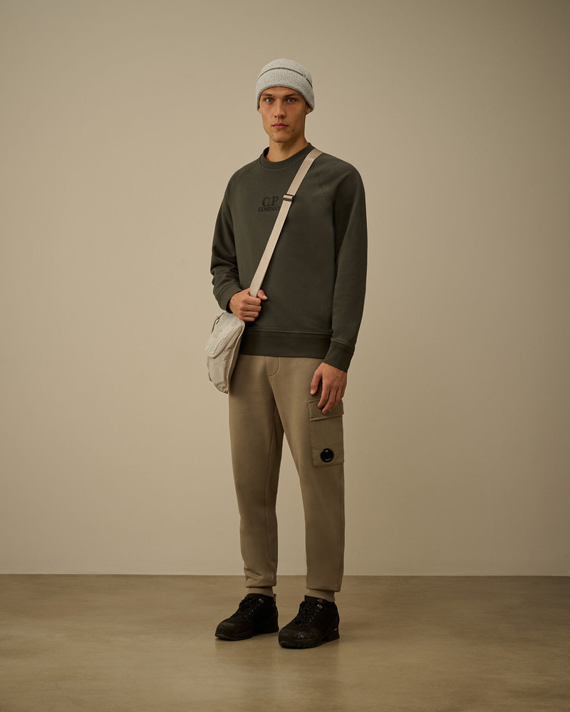 C.P. Company Diagonal Raised Fleece Crewneck Logo Sweatshirt outlook