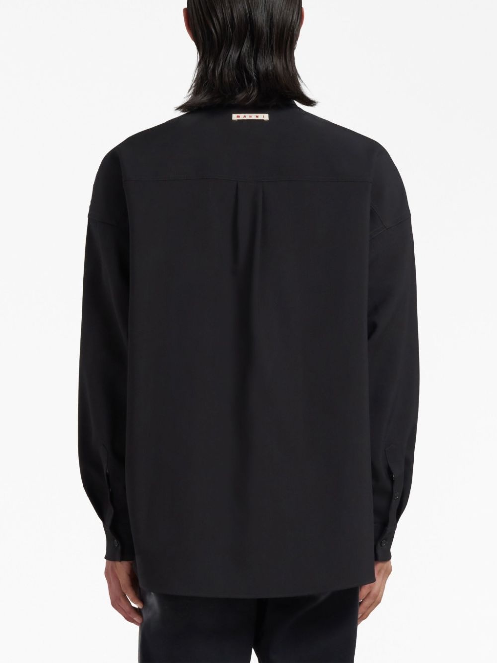 Marni floral-print panelled shirt - Black