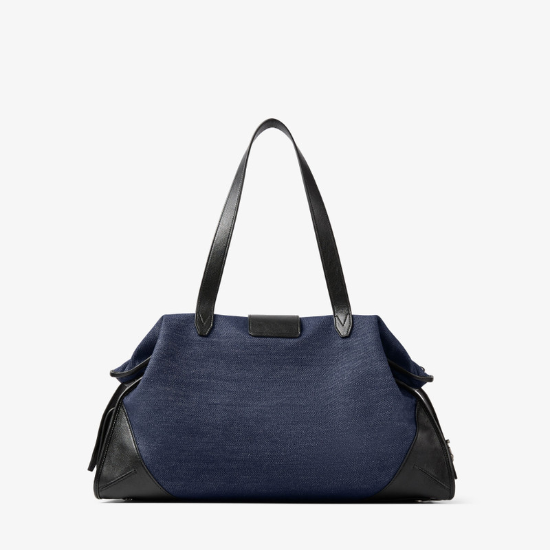 Bar Holdall Large Dark Denim and Leather Holdall Bag 4