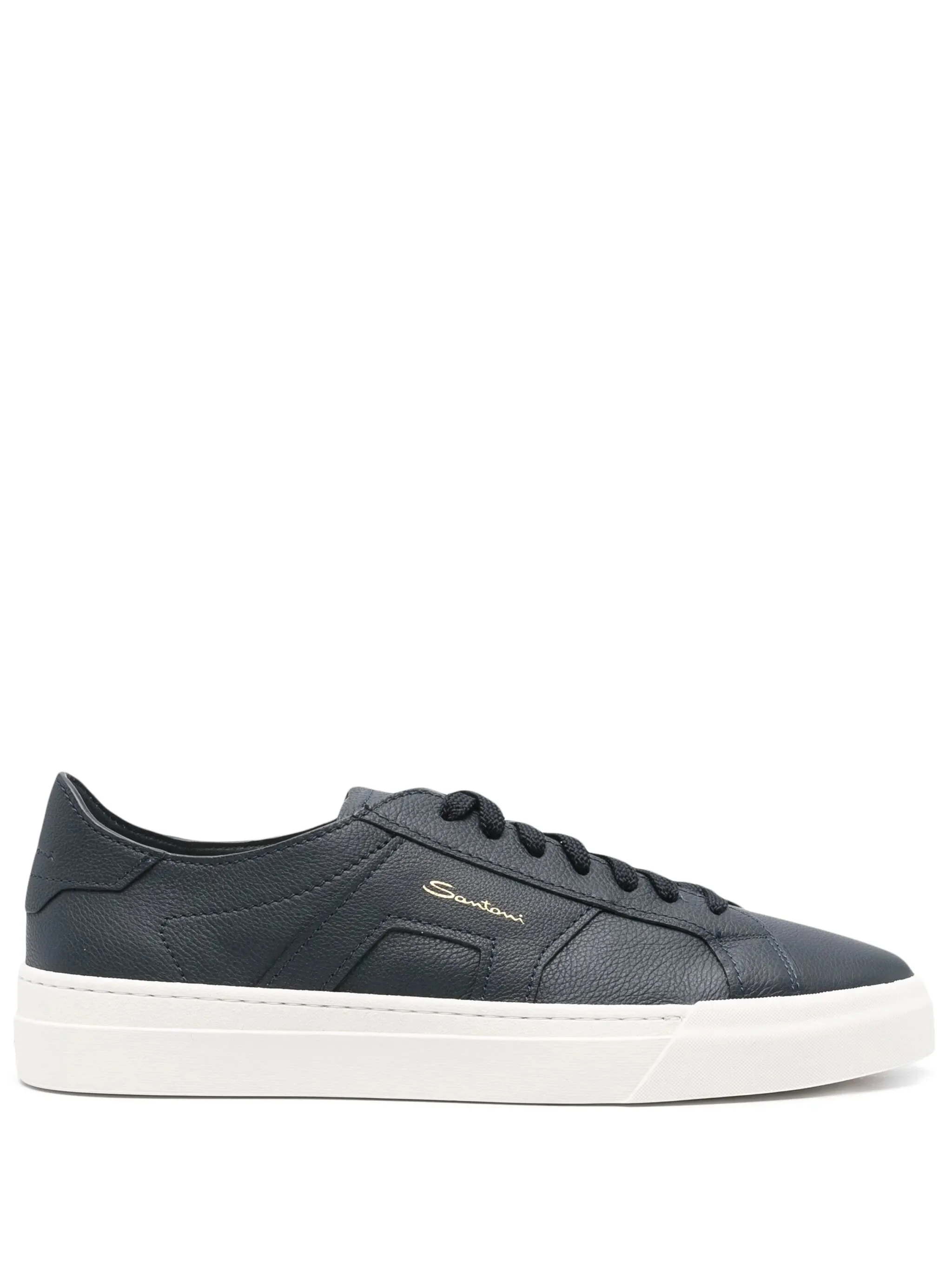 Santoni Grained Leather Sneakers - 1