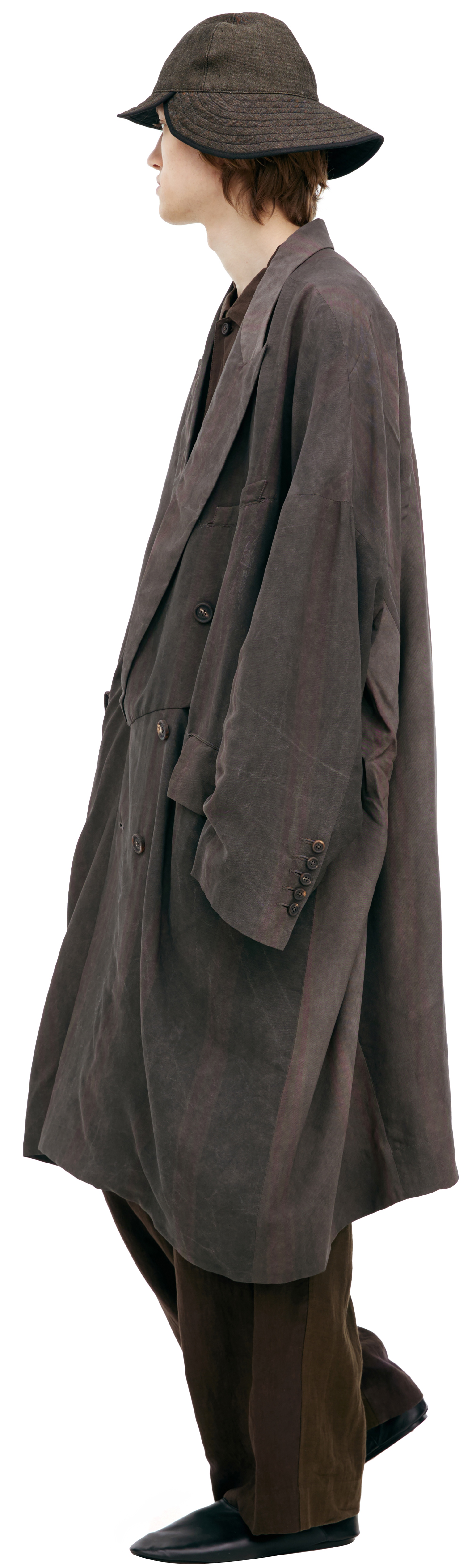 DOUBLE-BREASTED STRIPED TRENCH COAT - 2