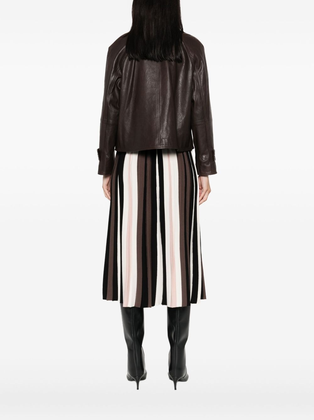 flap-pocket leather jacket - 4