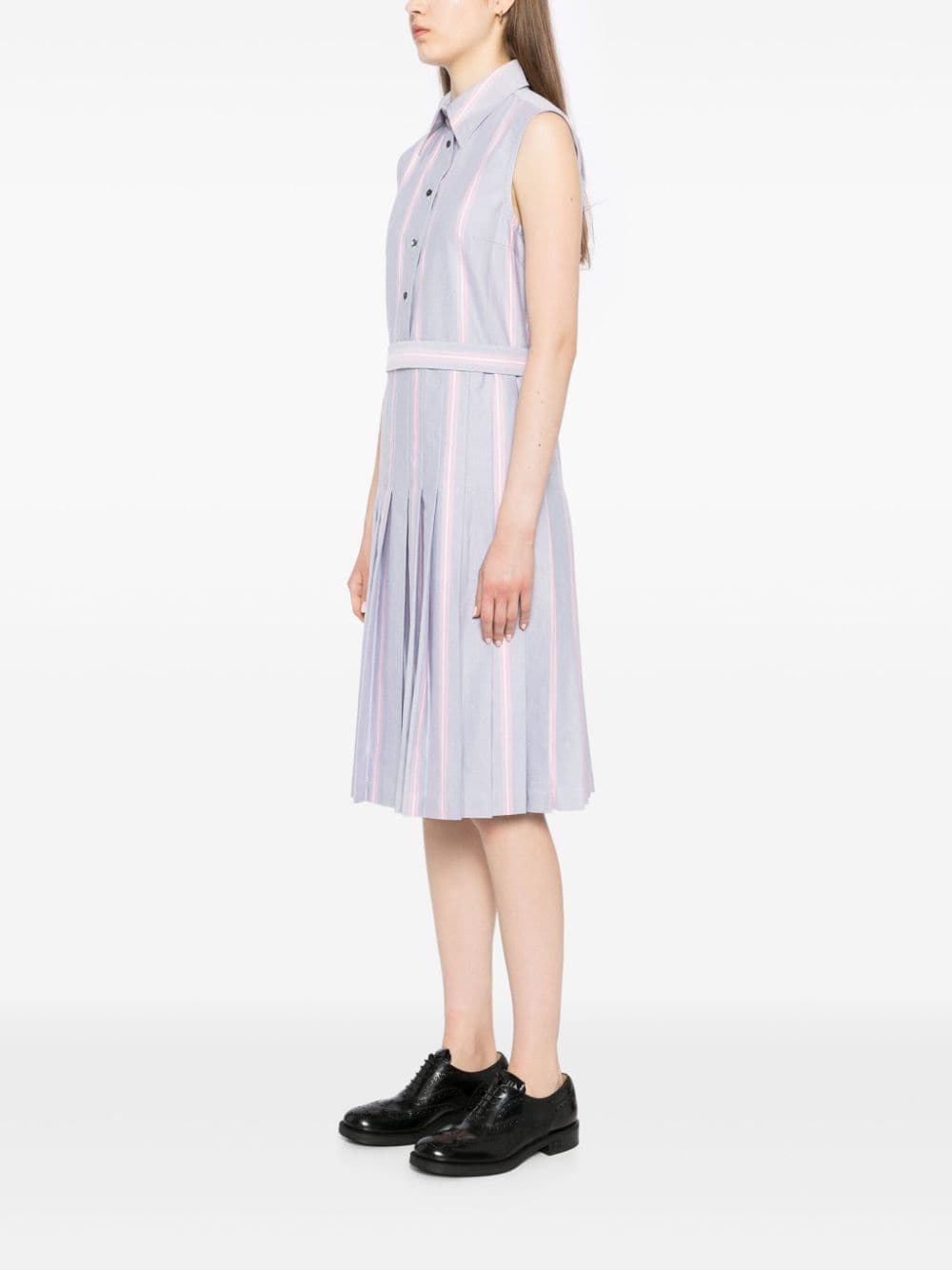 striped belted dress - 3