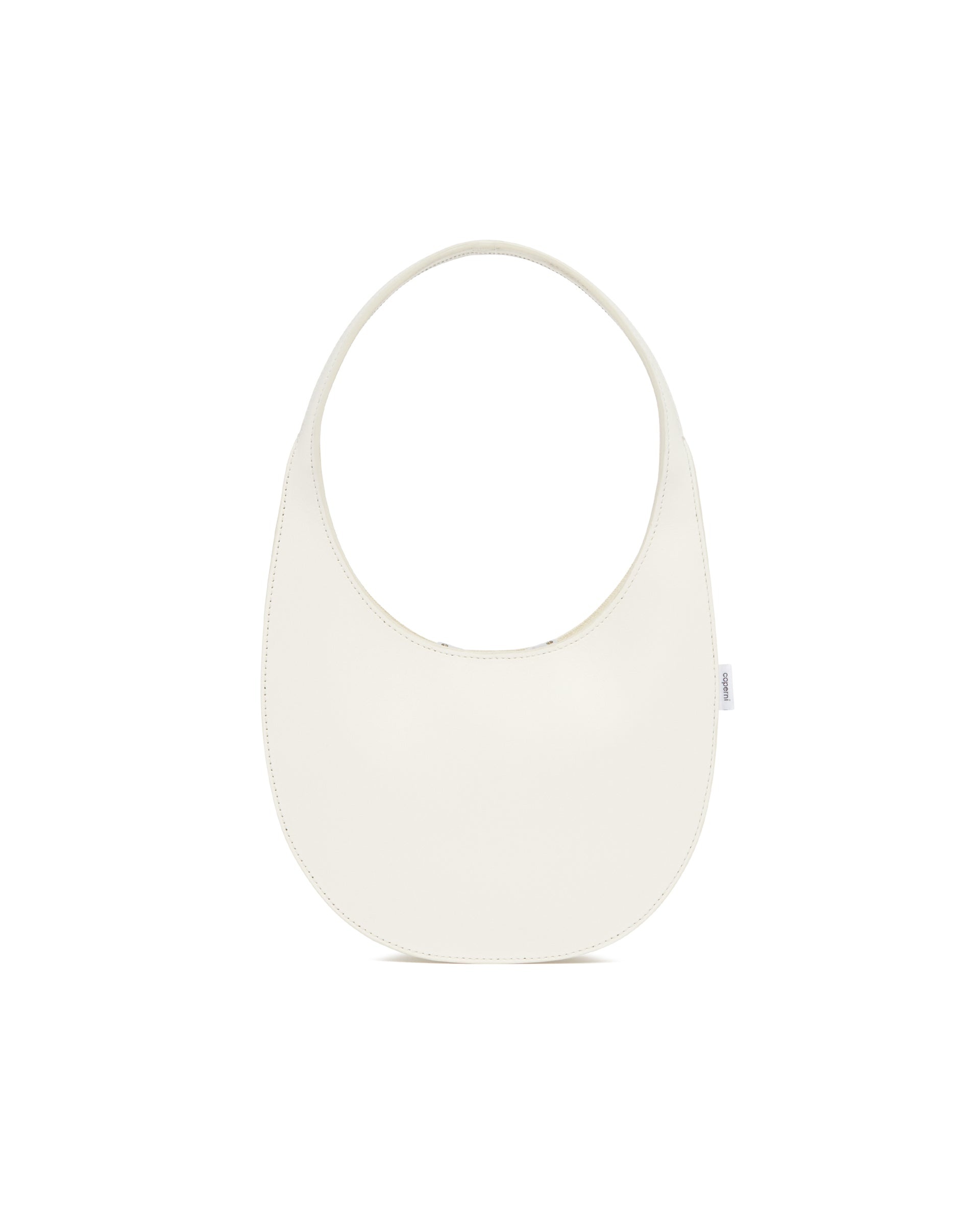 White Leather Double Swipe Bag - 7