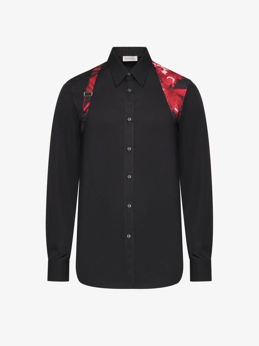 Men's Wax Flower Harness Shirt in Black - 2