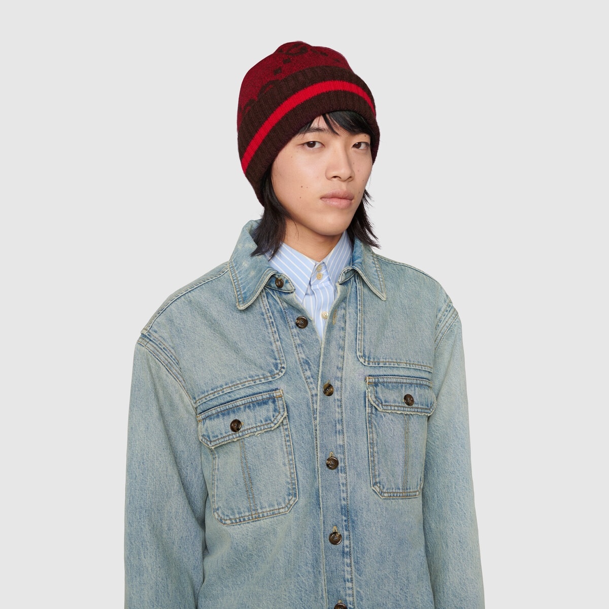 GG knit cashmere hat - 5