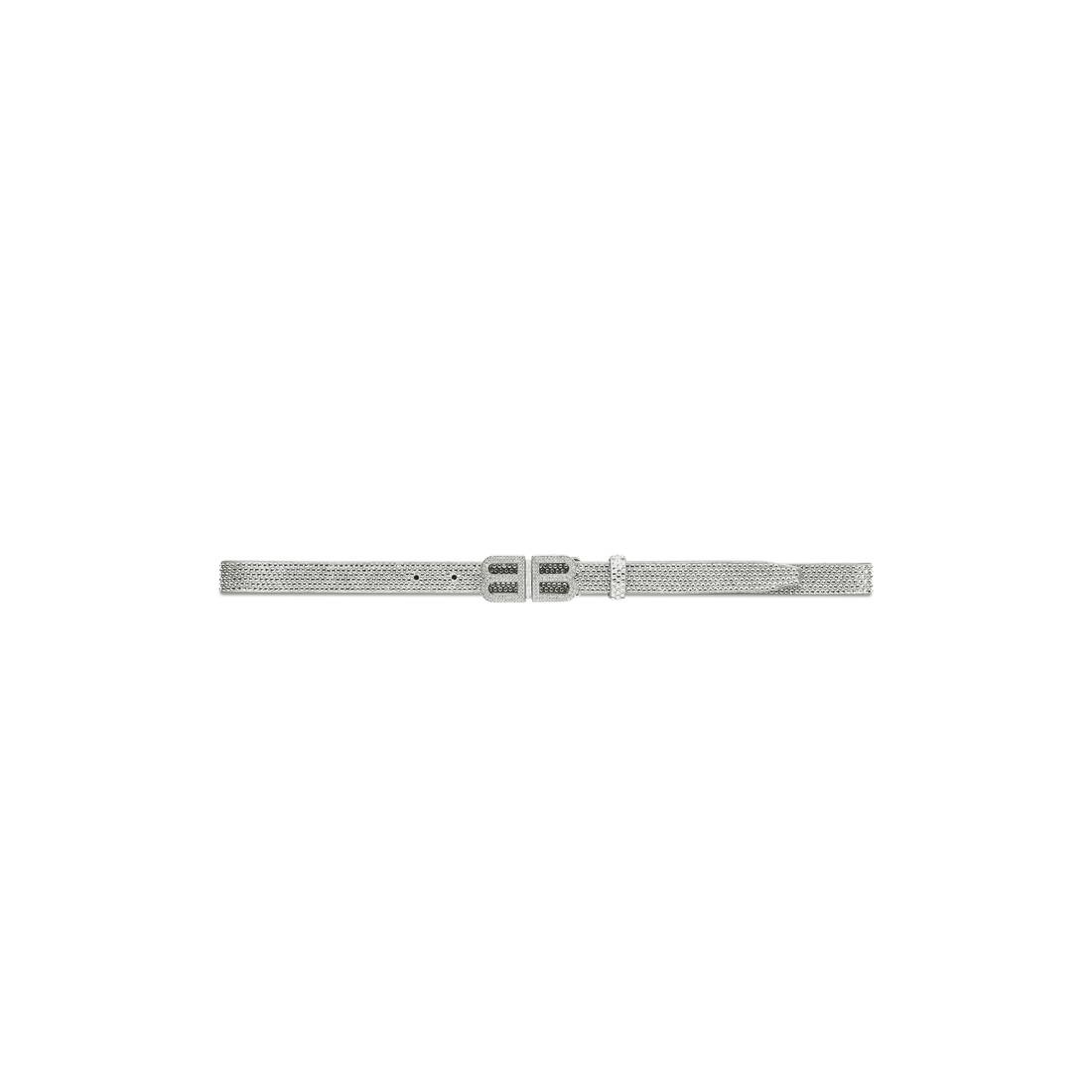 Women's Bb Hourglass Thin Belt With Rhinestones in Grey - 1