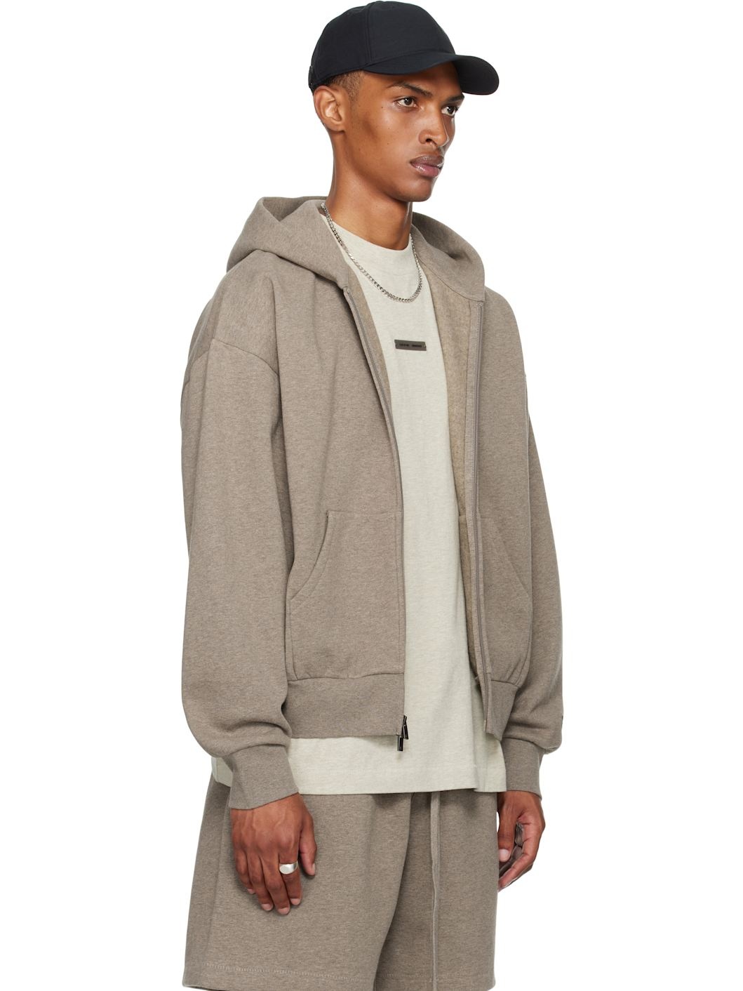 Brown Classic Fit Fleece Zip-Up Hoodie - 2