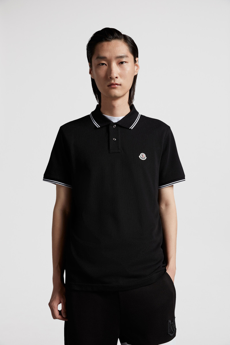 Moncler Logo Patch Cotton Polo Shirt outlook
