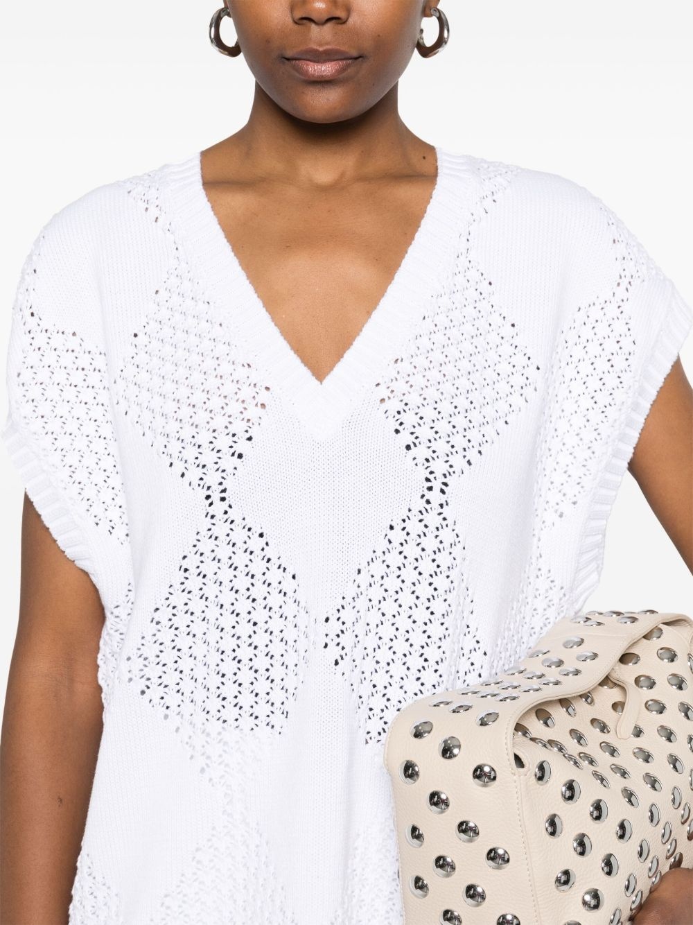 open-knit vest - 5