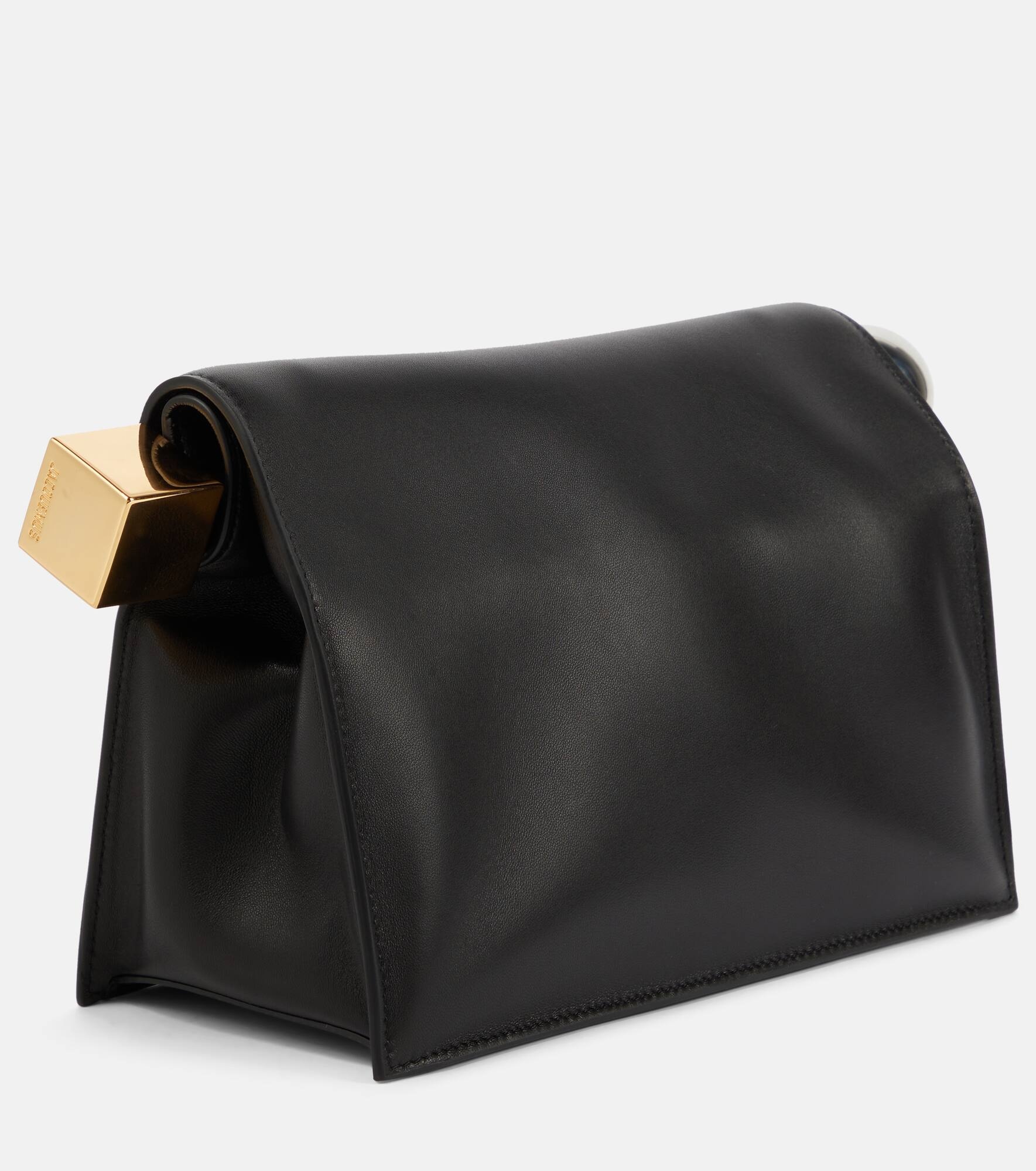 La Pochette Rond Carré leather clutch - 4