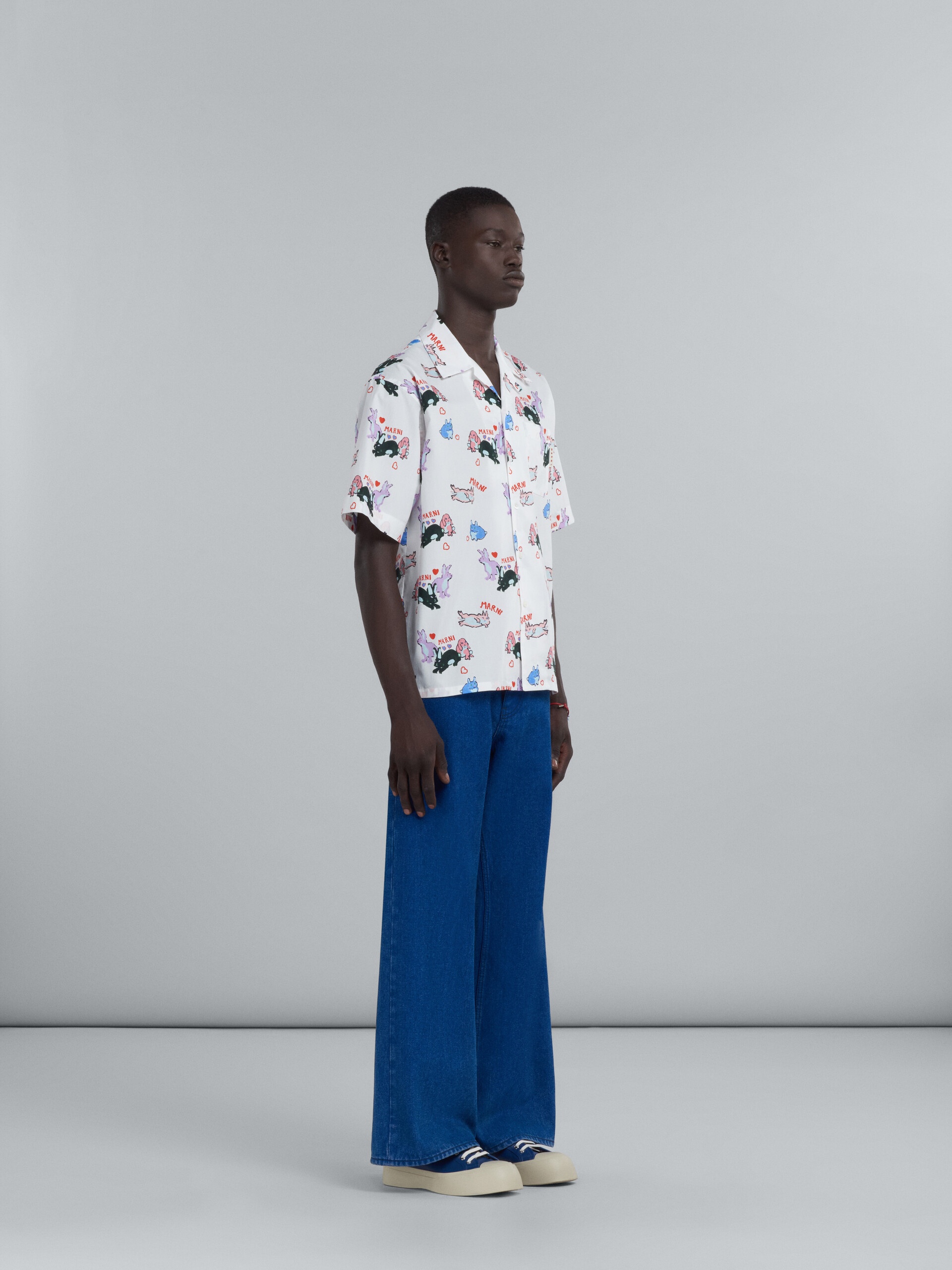 POPLIN BOWLING SHIRT WITH RABBIT PRINT - 5