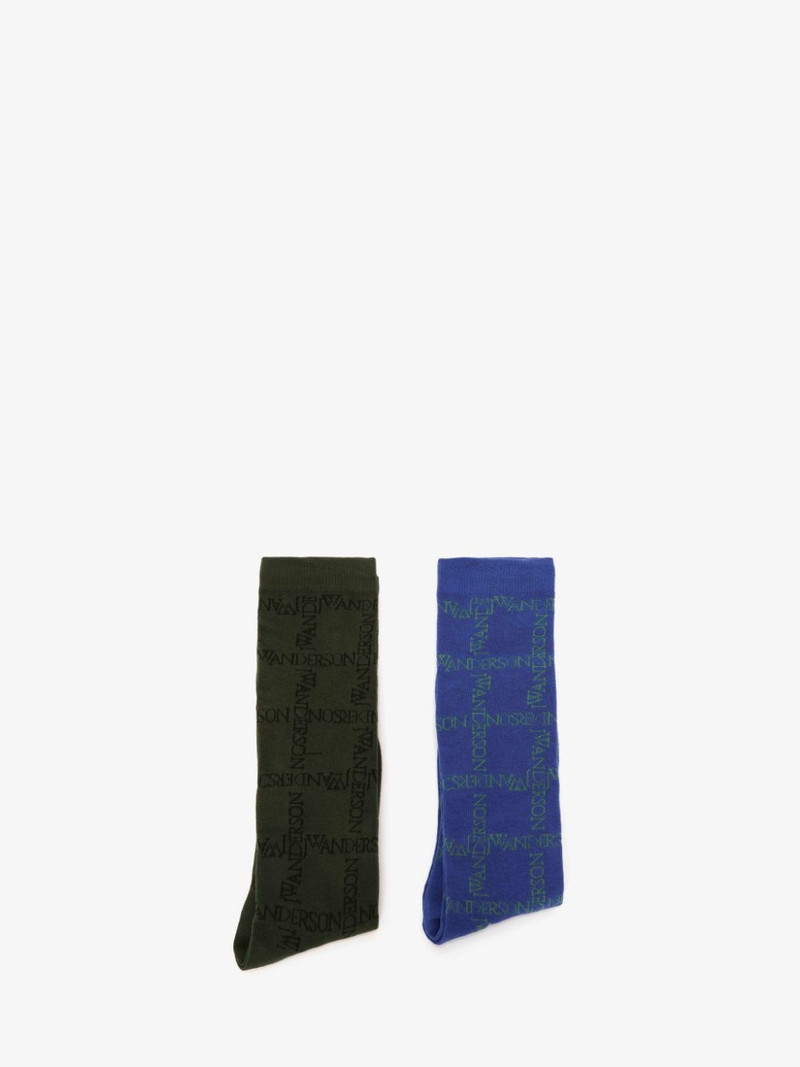 JW Anderson LONG SOCKS WITH LOGO GRID - BUNDLE outlook