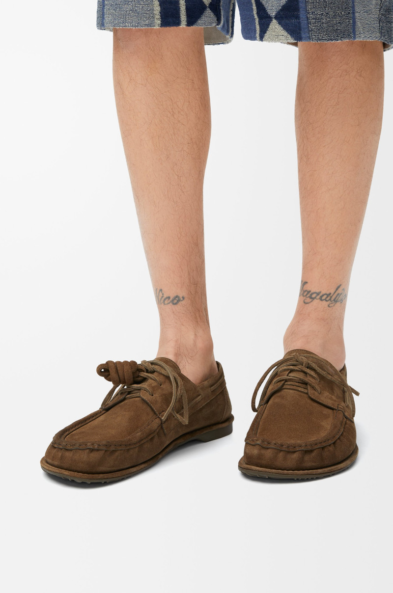 Loewe Campo boat shoe in calfskin suede outlook