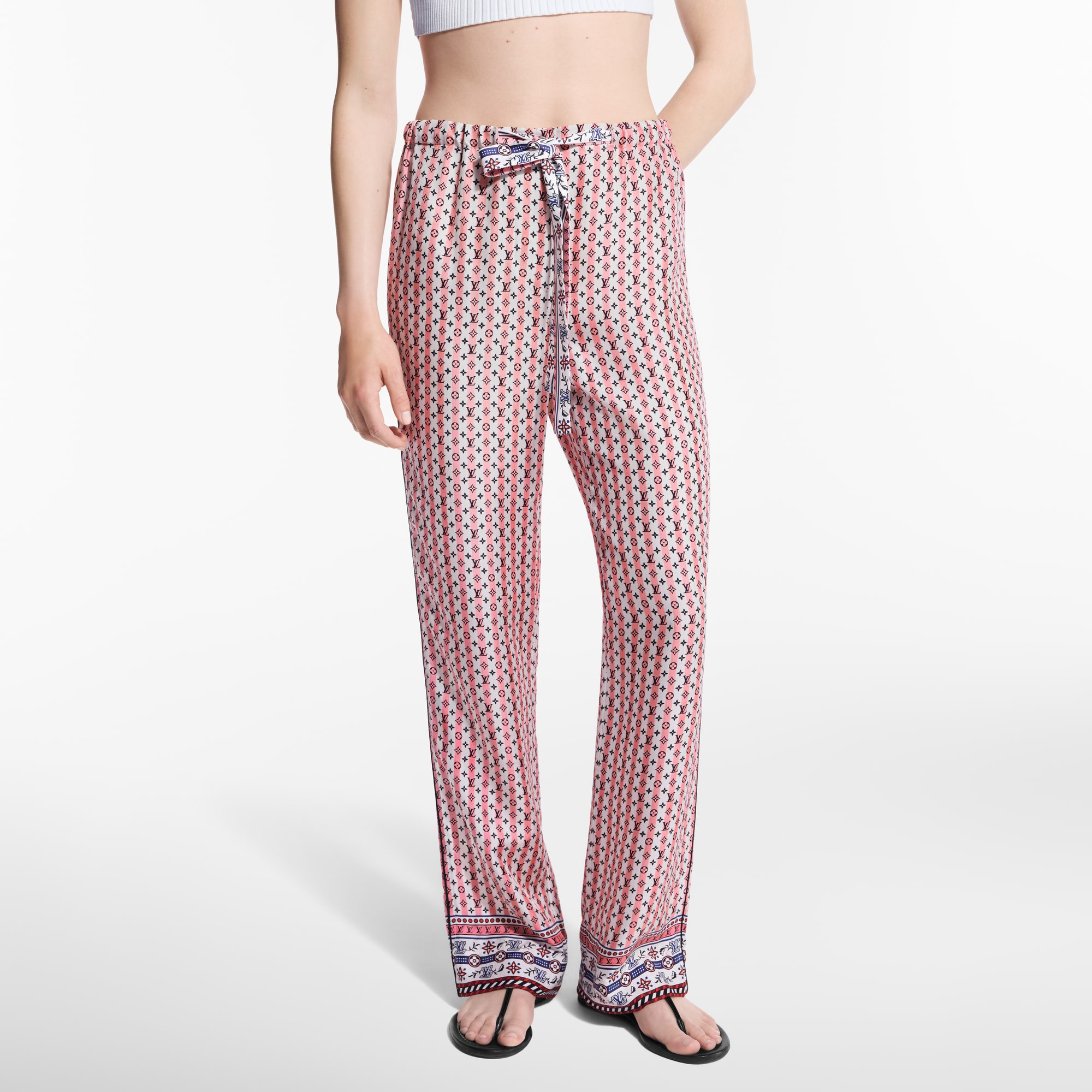 Scarf Print Pajama Pants - 2