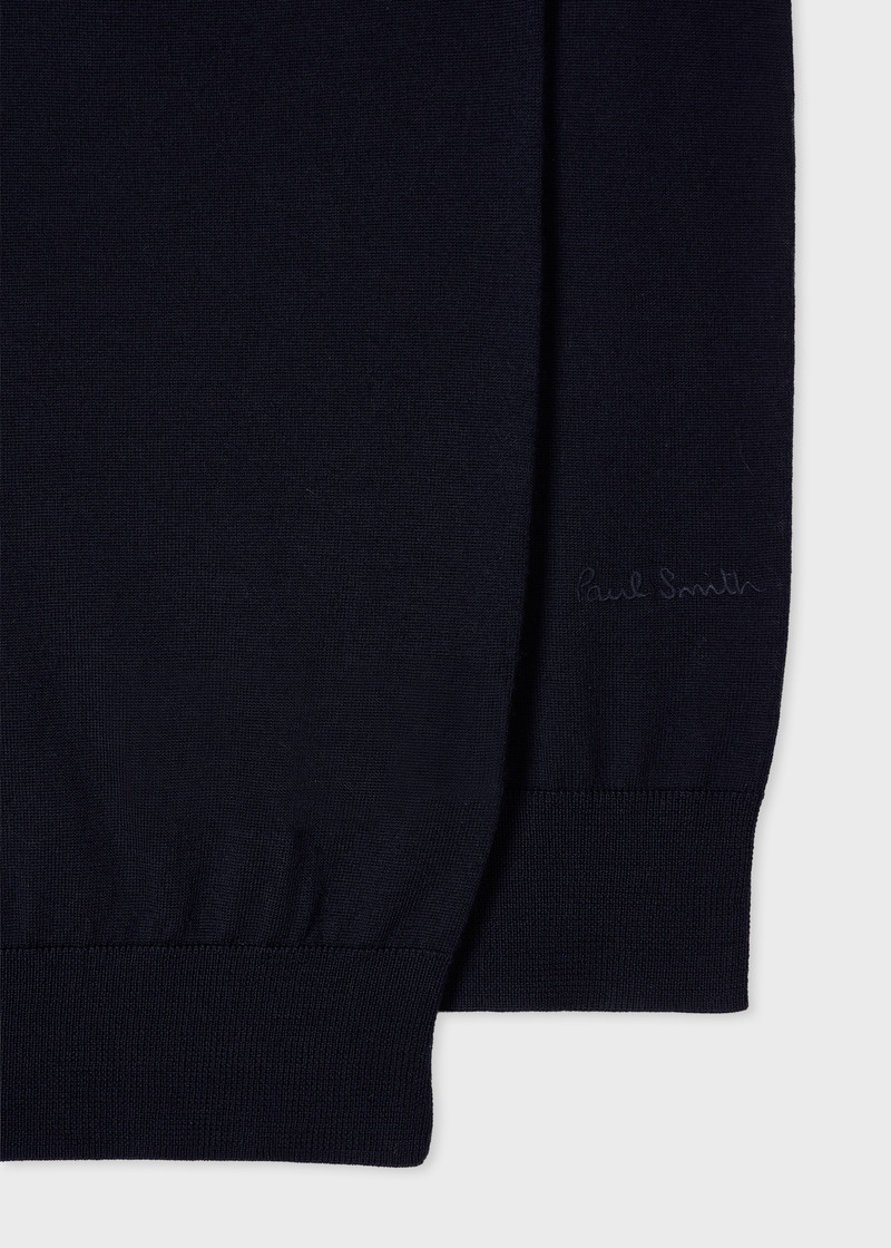 Paul Smith Navy Merino Wool V-Neck Sweater outlook