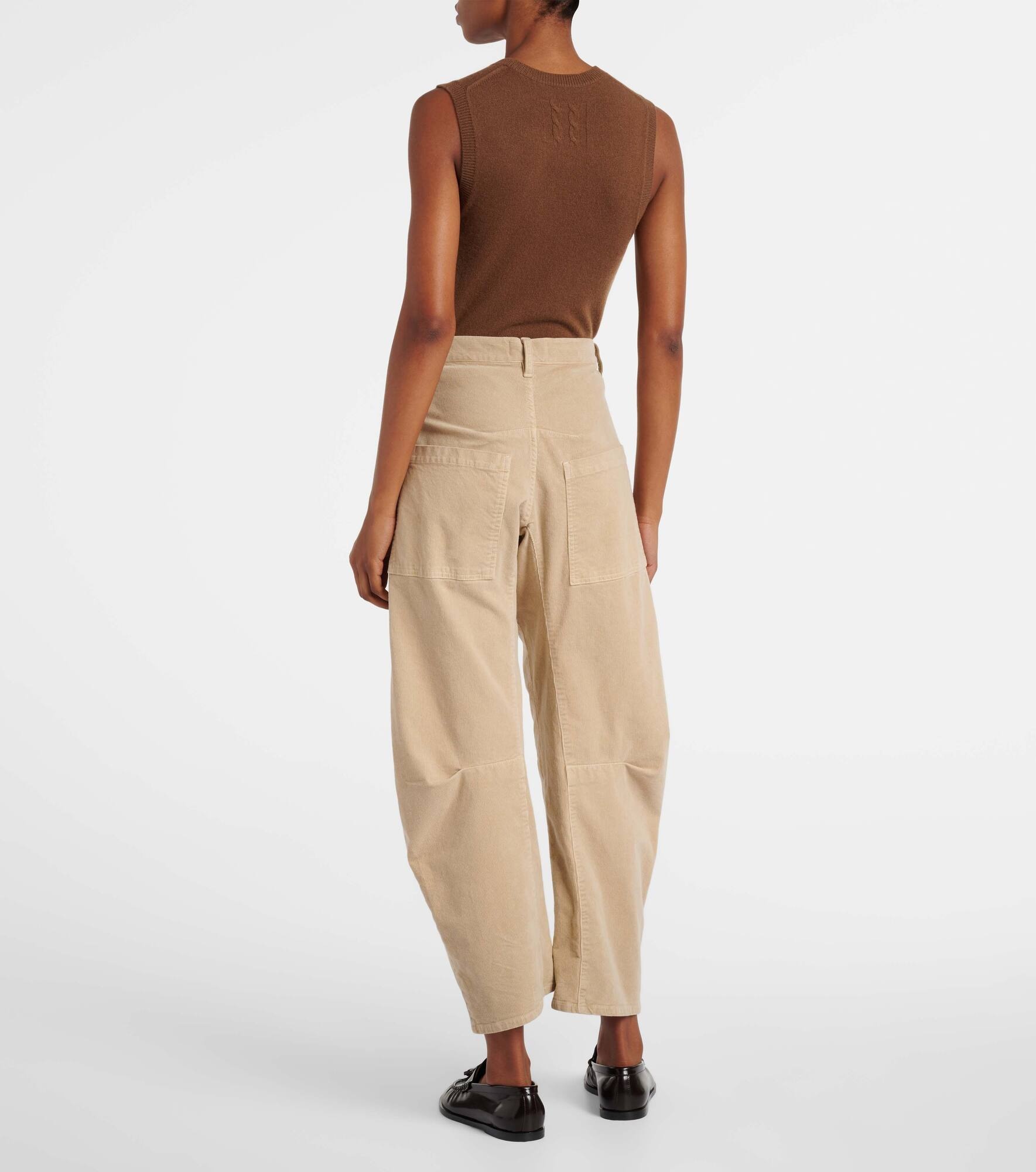 Shon mid-rise corduroy tapered pants - 3