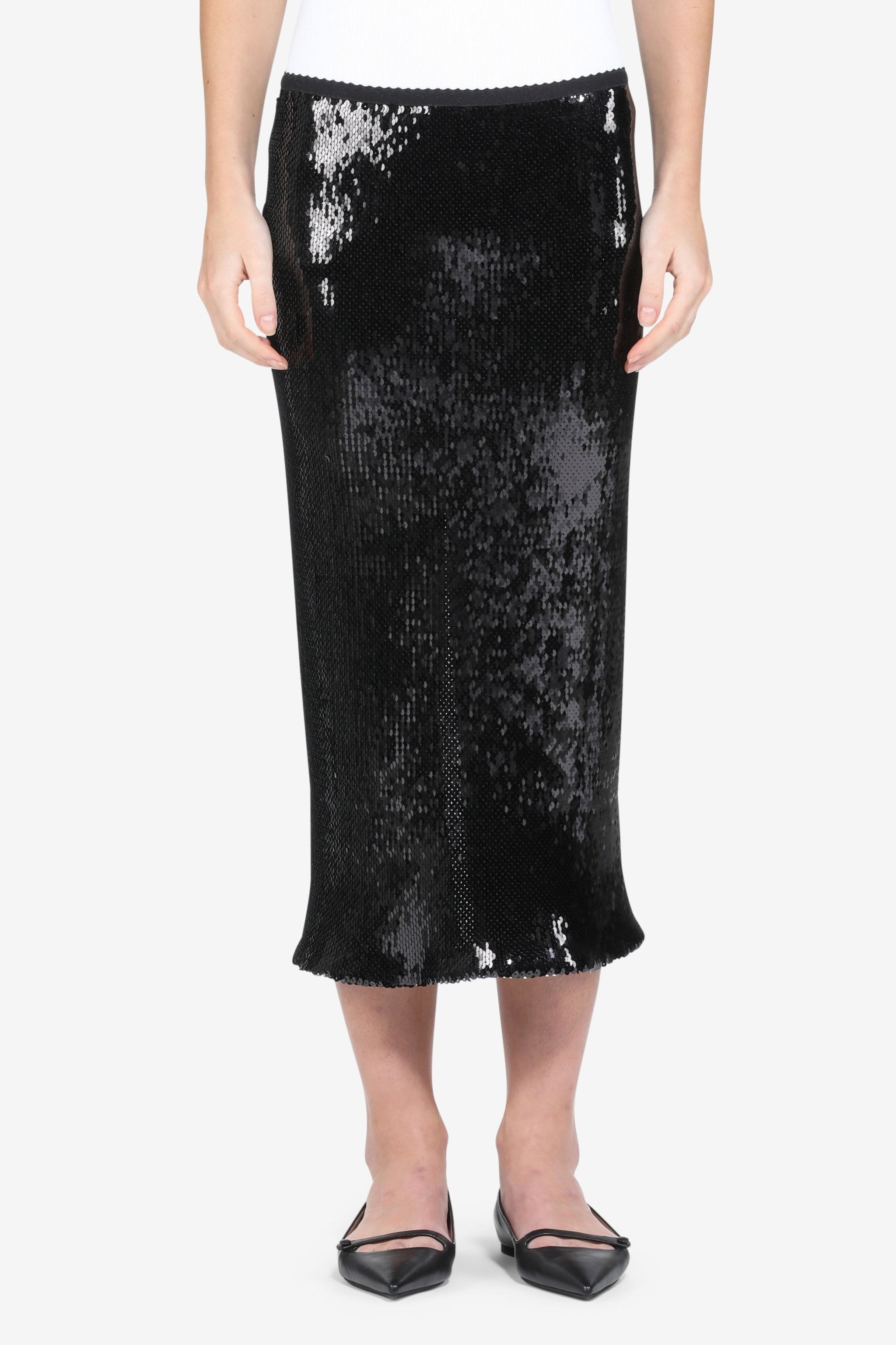 SEQUIN MIDI SKIRT - 1