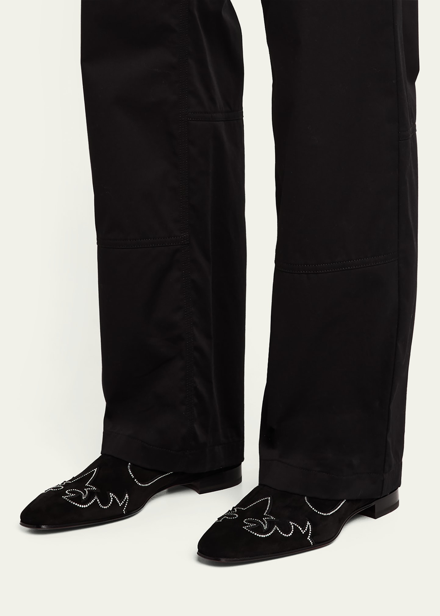 Men's Dandysiago Rhinestone and Leather Loafers - 2