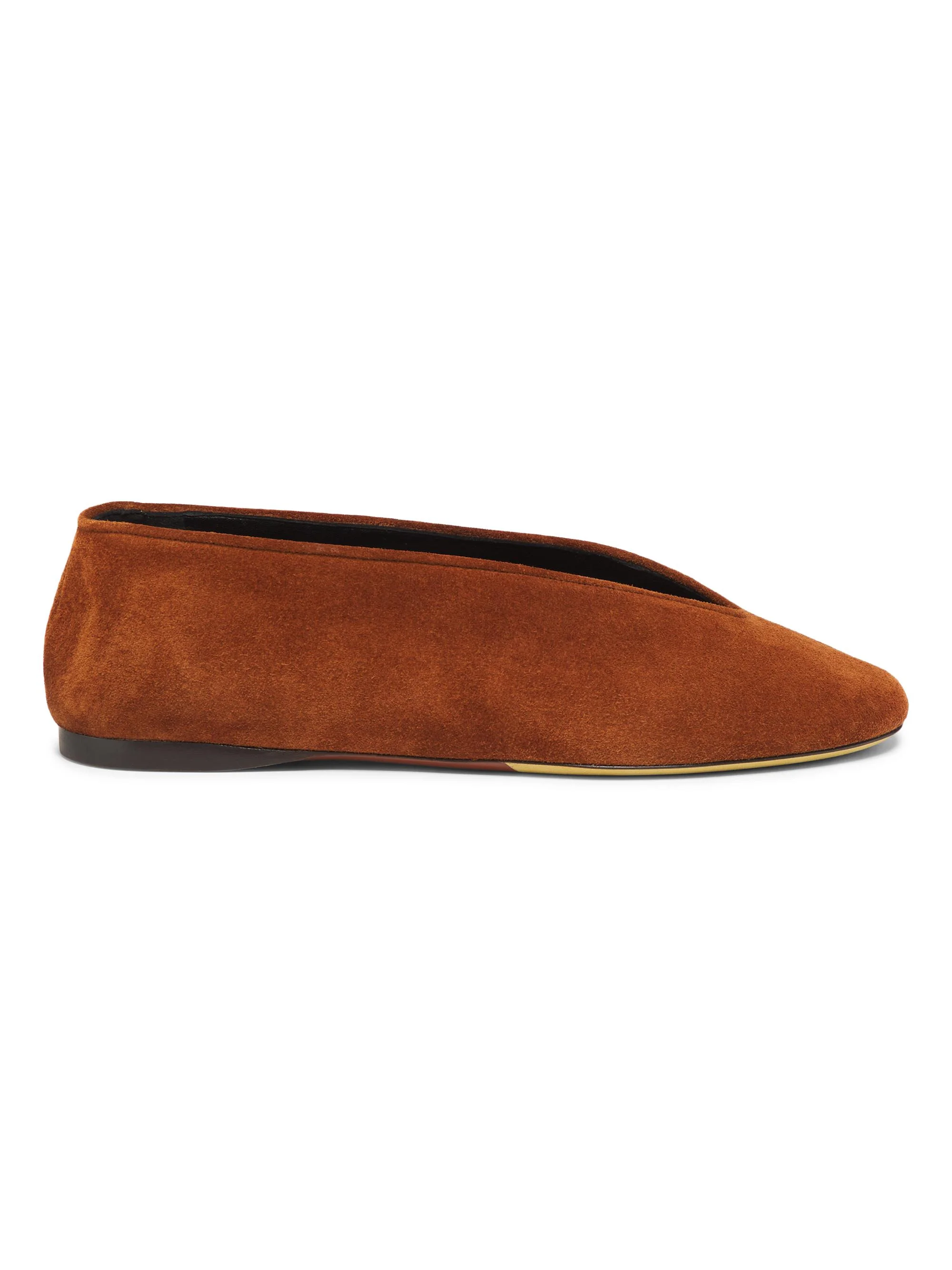Women's Corsage Suede Ballet Flats - Rust - 1