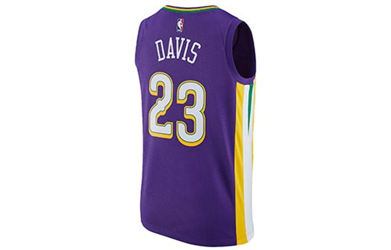 Nike Nike Anthony Davis City Edition Swingman Jersey SW 'Purple Yellow' 912128-504 outlook