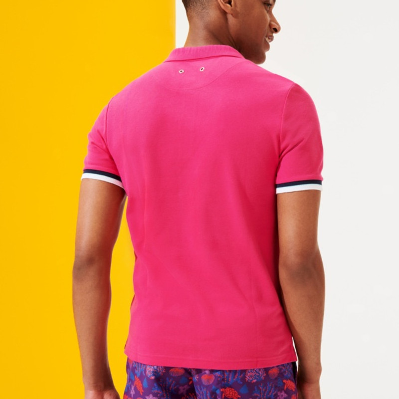 Men Cotton Pique Polo Shirt Solid 4