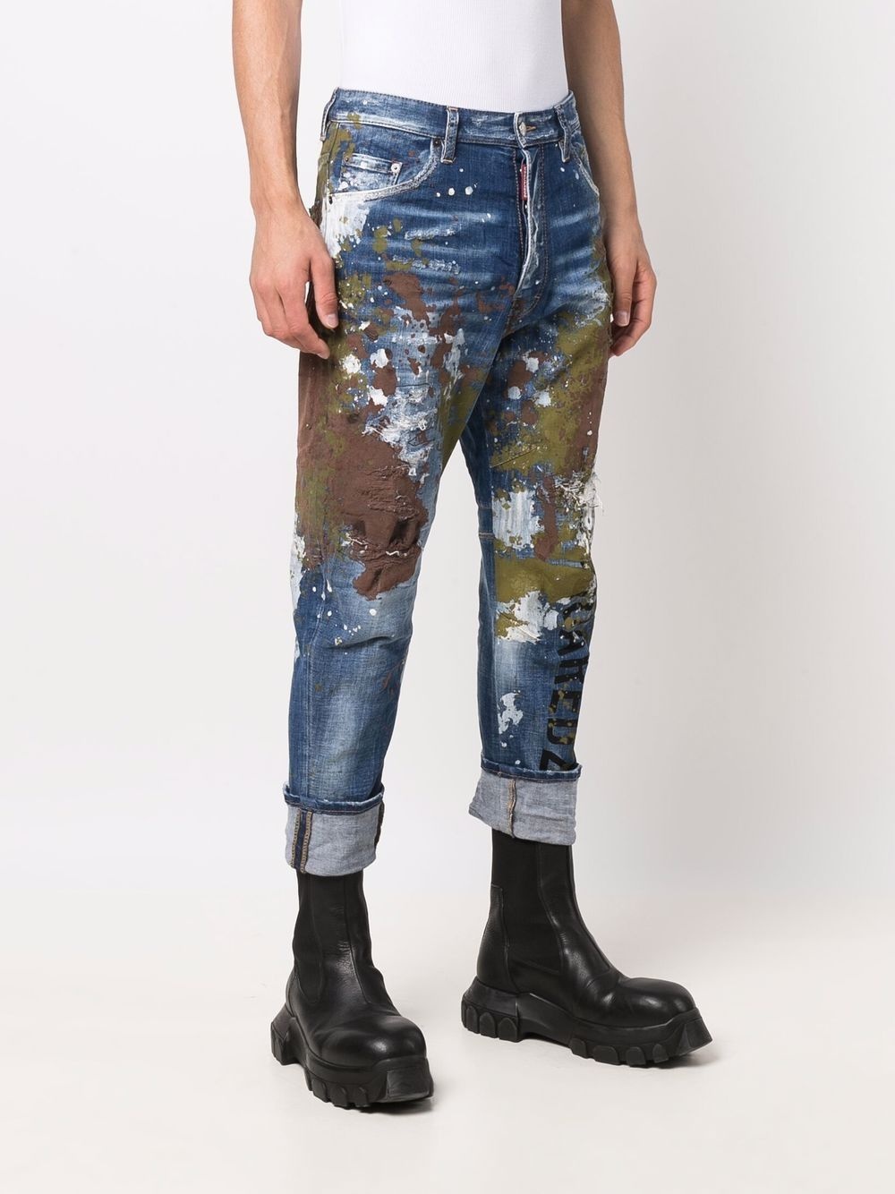 army-wash Cool Guy cropped jeans - 3