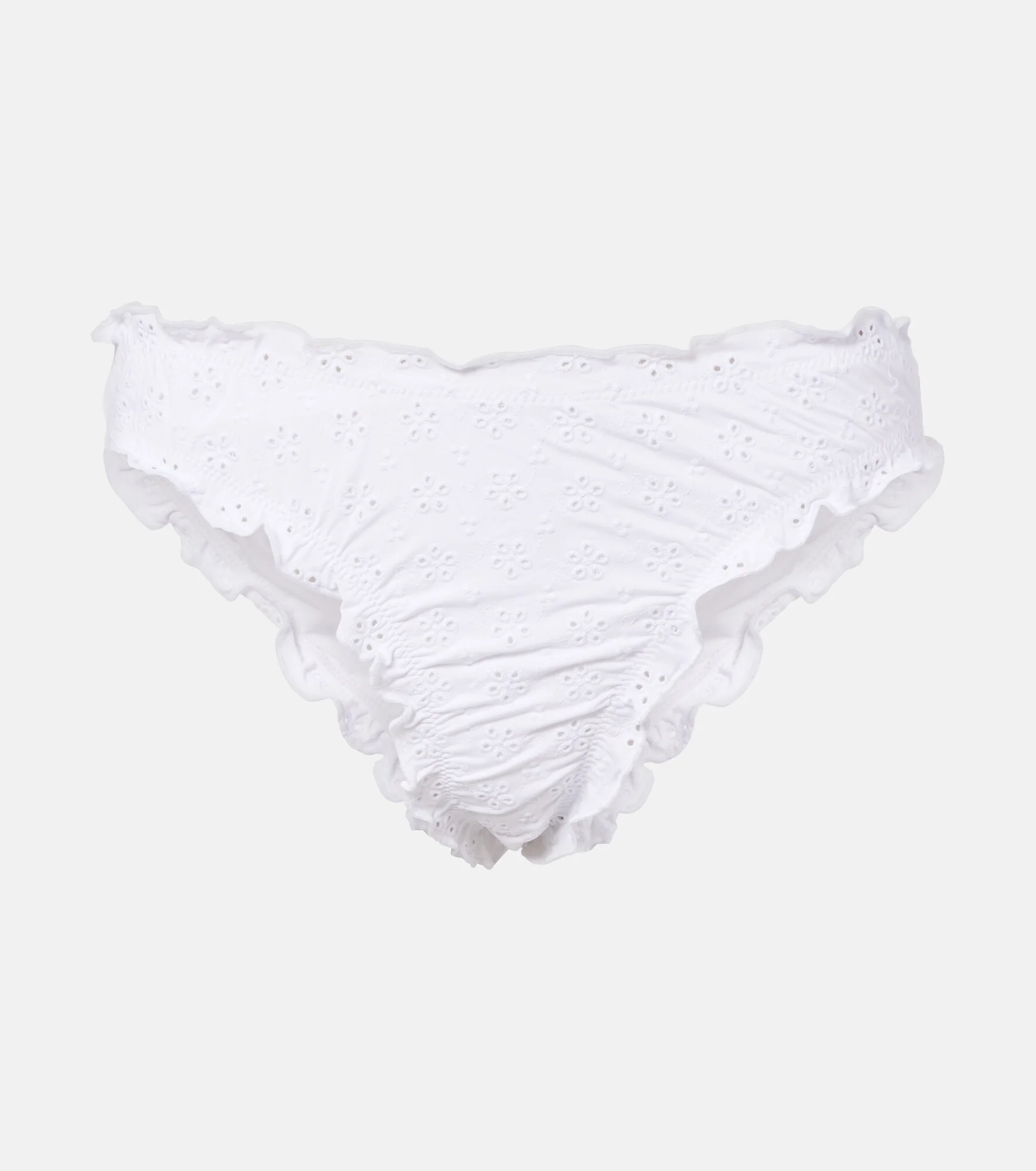 Broderie anglaise ruffled bikini bottoms - 1