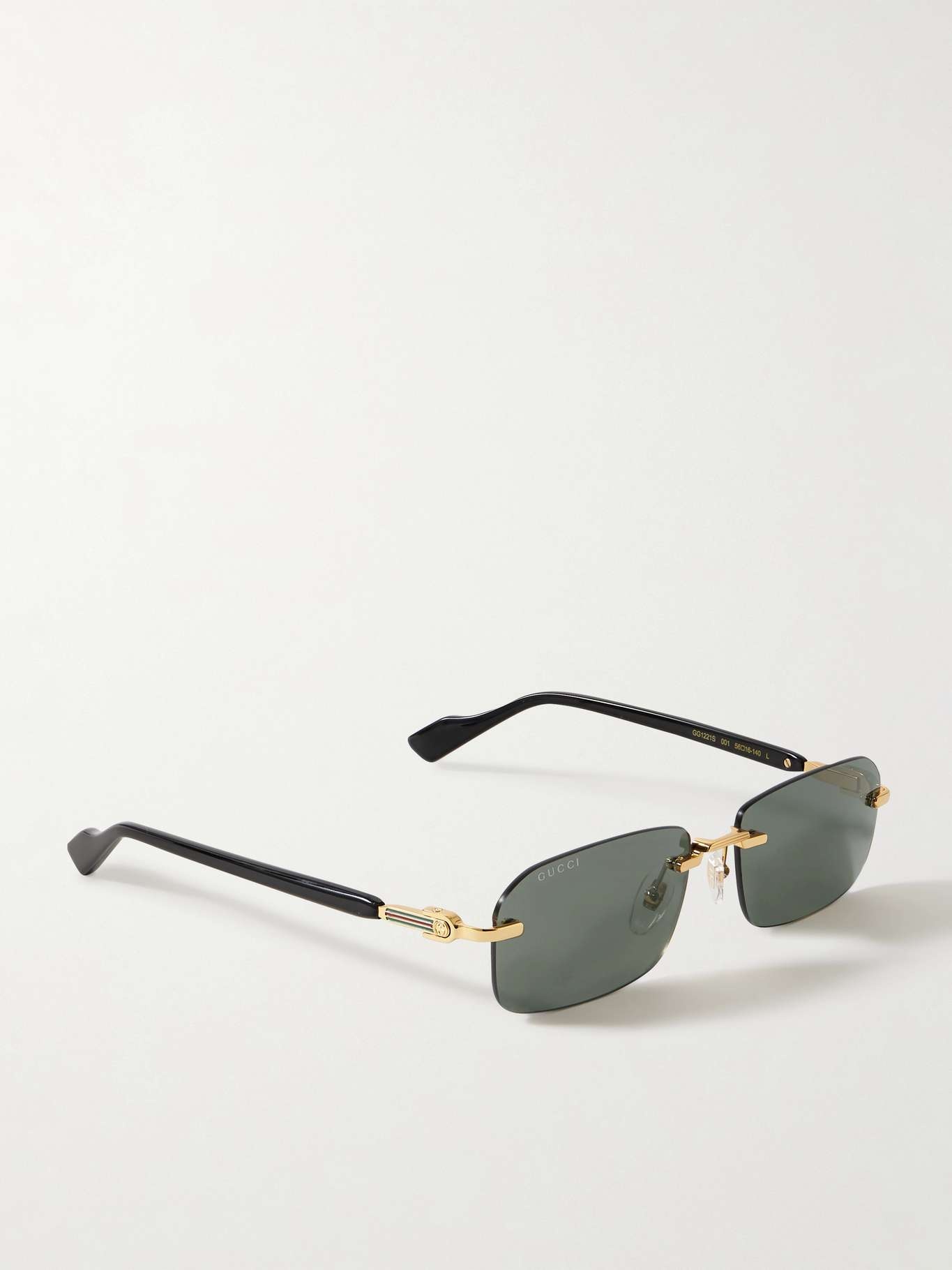 Rimless sqaure-frame gold-tone and acetate sunglasses - 3